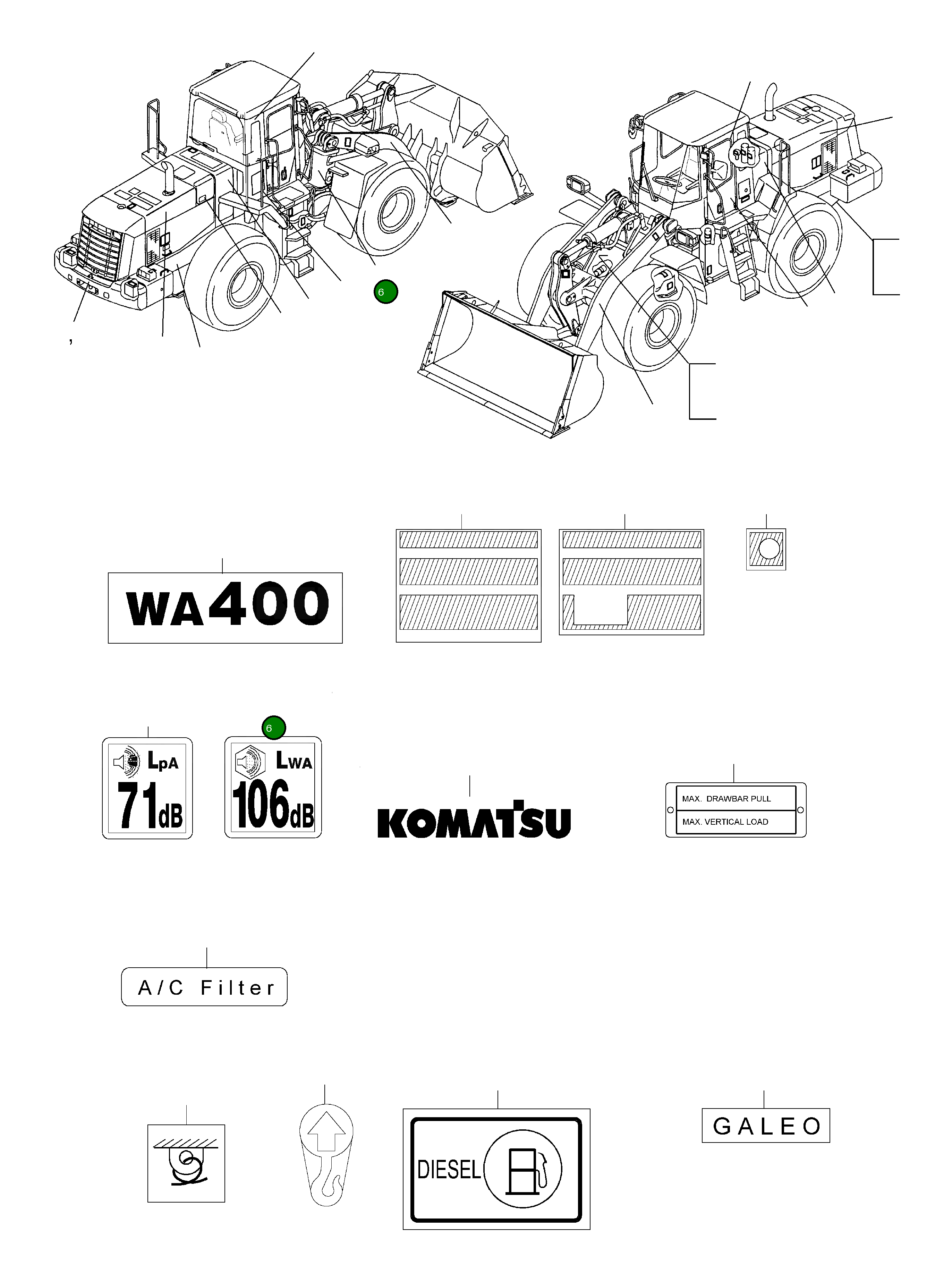 Наклейка 421-93-H2760 Komatsu