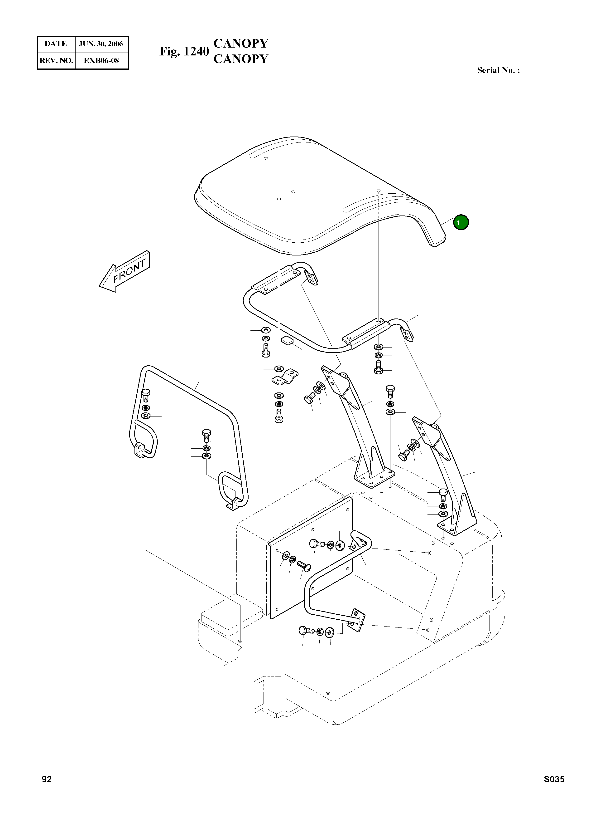 Крыша 622-00330 Komatsu