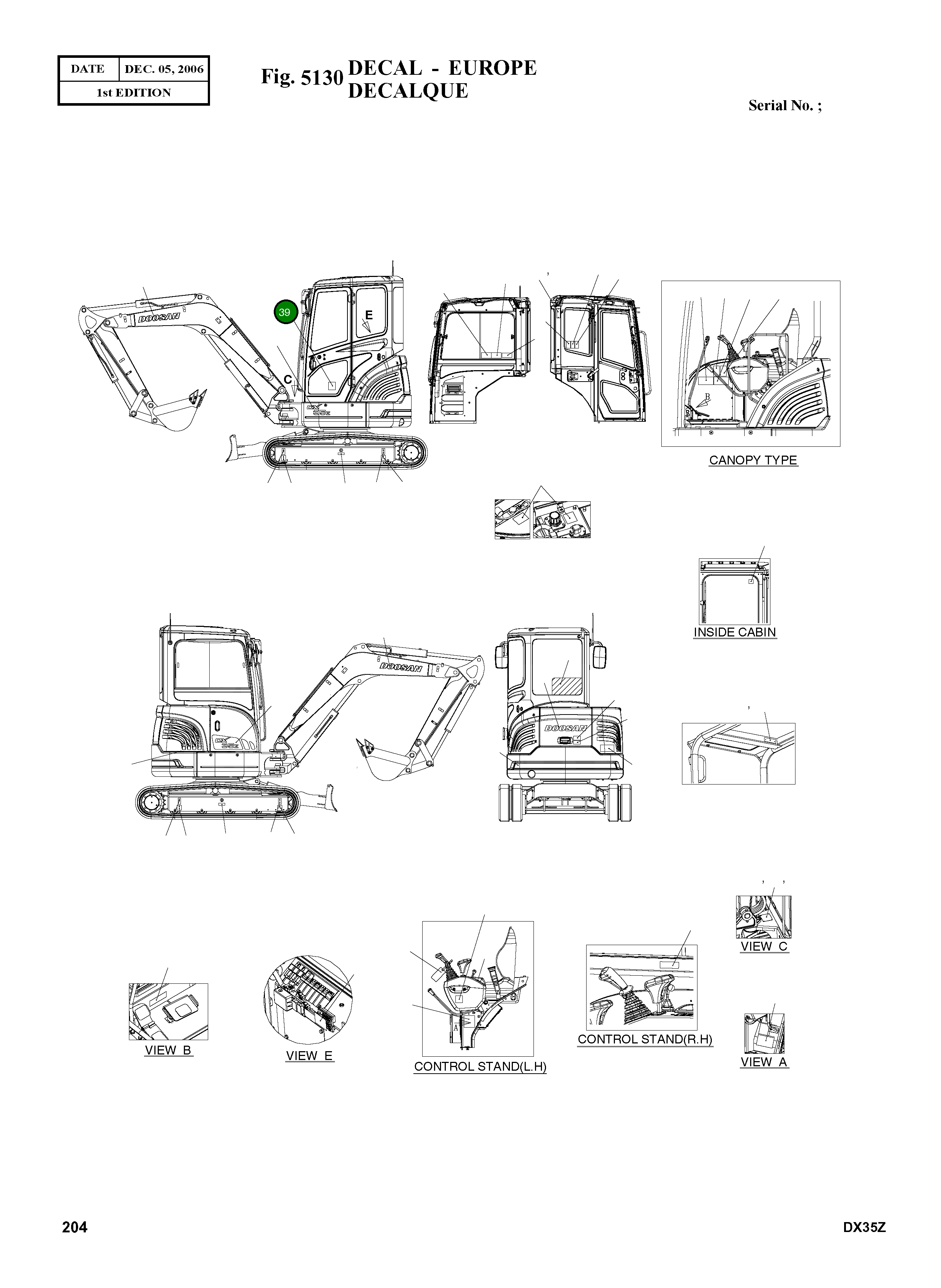 Наклейка 190-01059D5 Komatsu