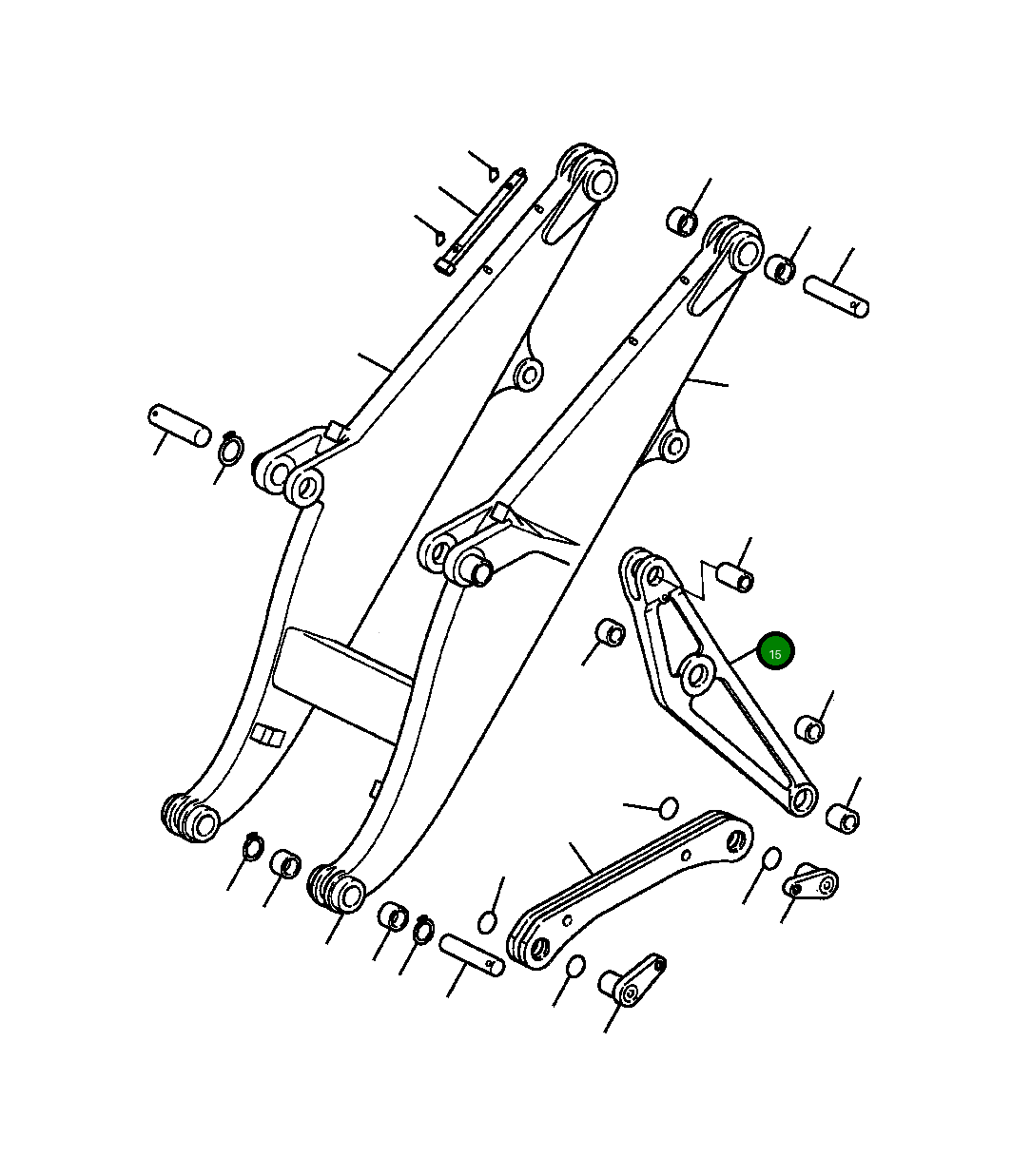 Коромысло с втулками, левый наклон 602 152 C11 Komatsu