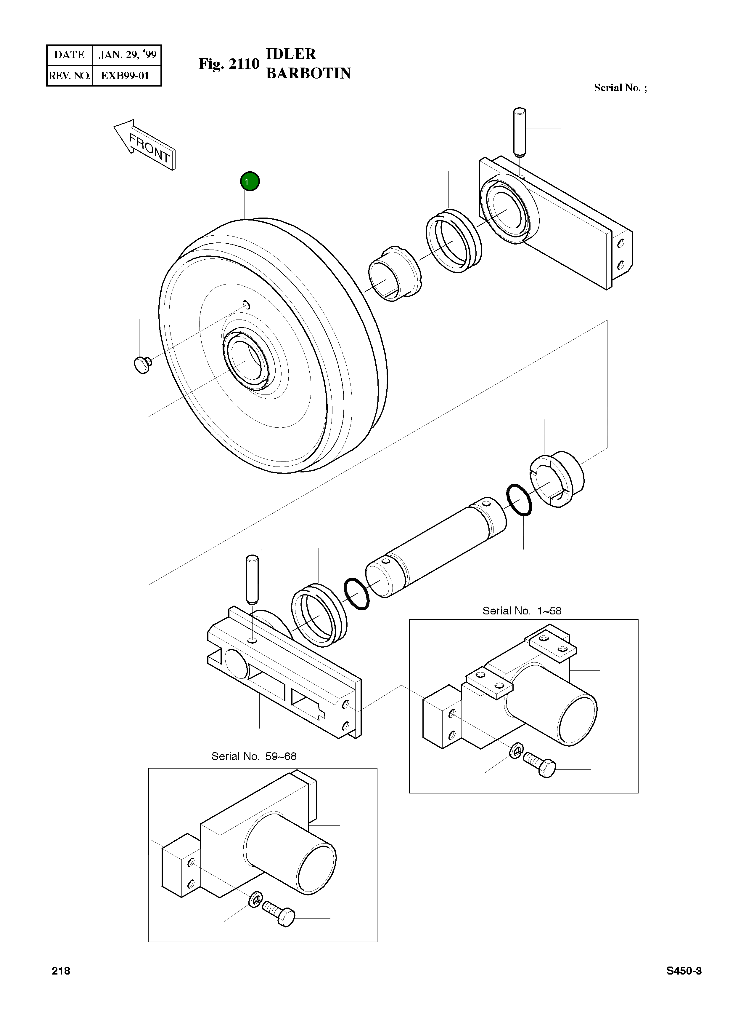 Направляющее колесо 2270-6105 Komatsu