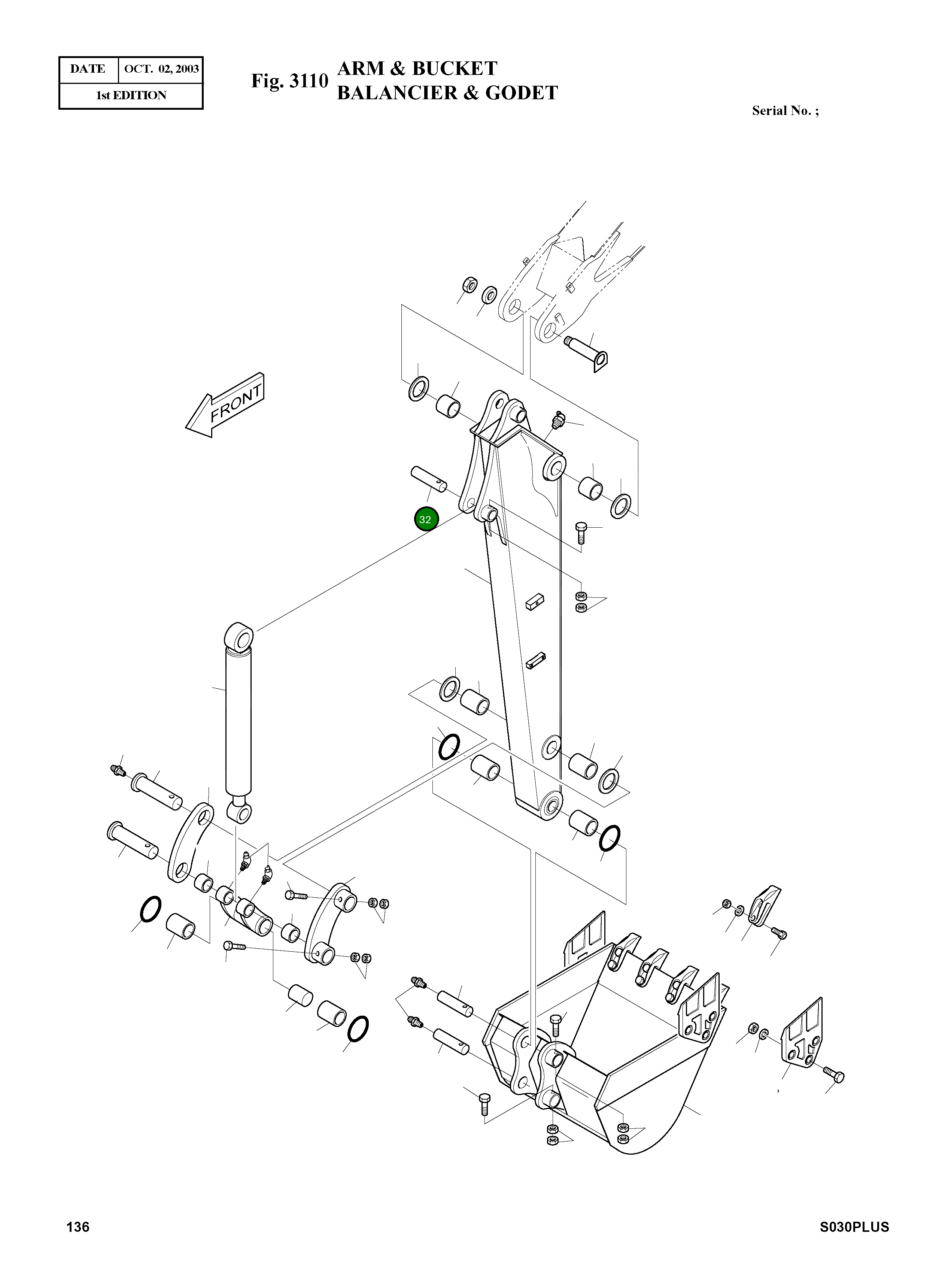 Палец 2123-2165B Komatsu