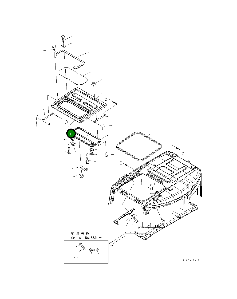 Крыша 21W-54-46981 Komatsu