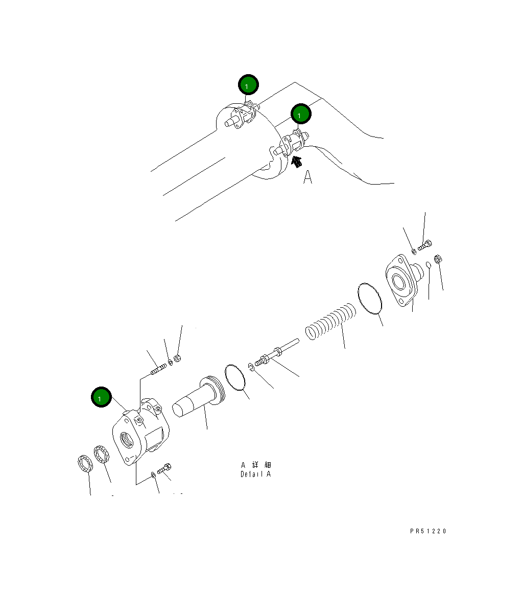 Правый палец фиксатора в сборе 234-43-05122 Komatsu