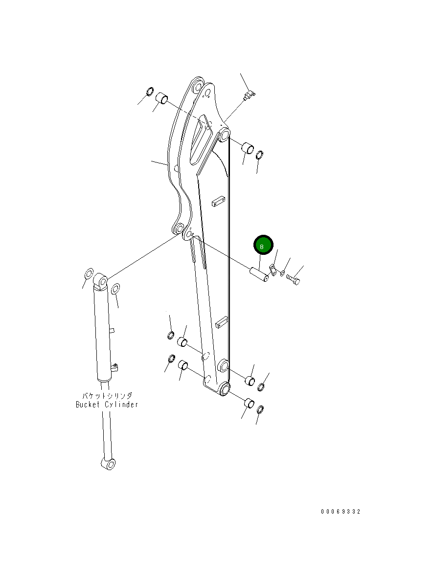Палец 22L-70-21561 Komatsu