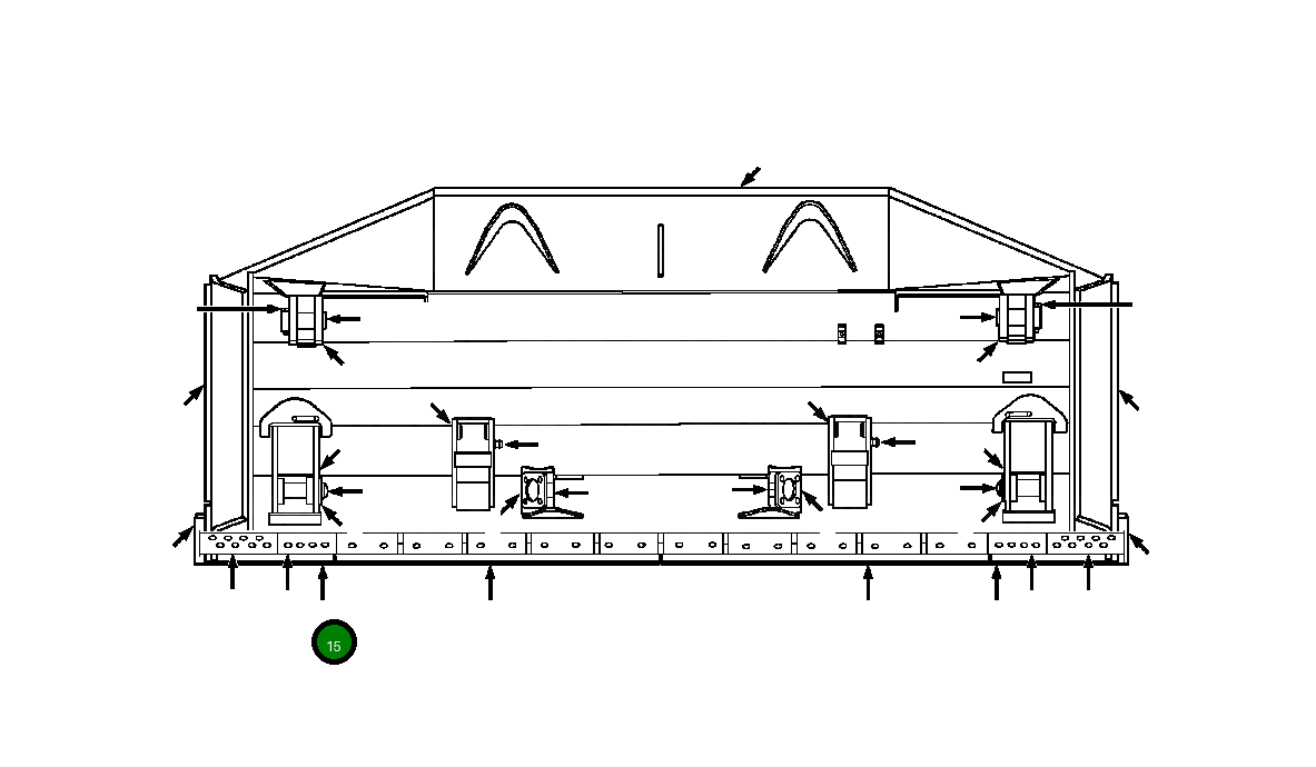 Левый концевой резец 1297 575 H1 Komatsu