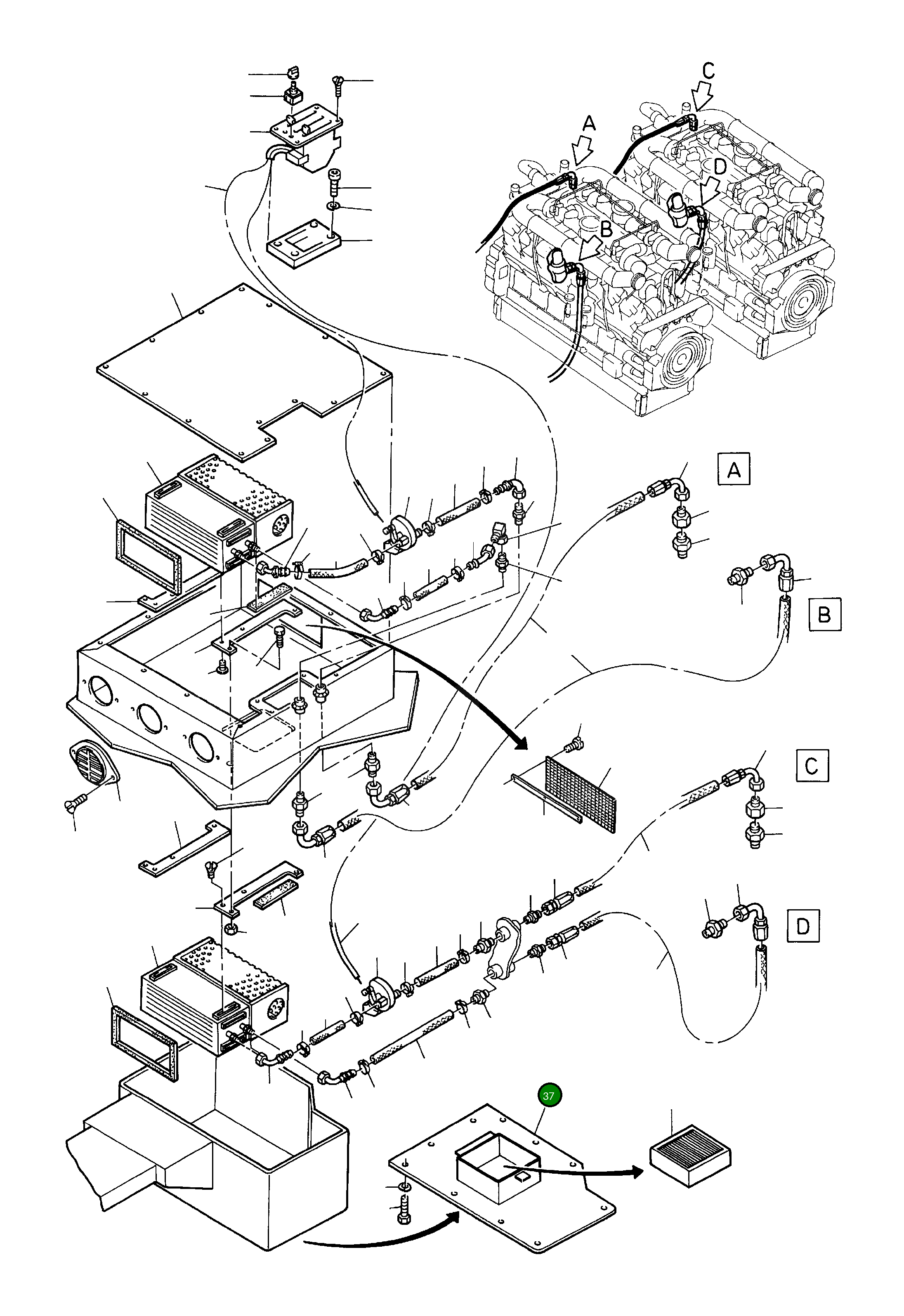 Крышка фильтра 594 909 40 Komatsu