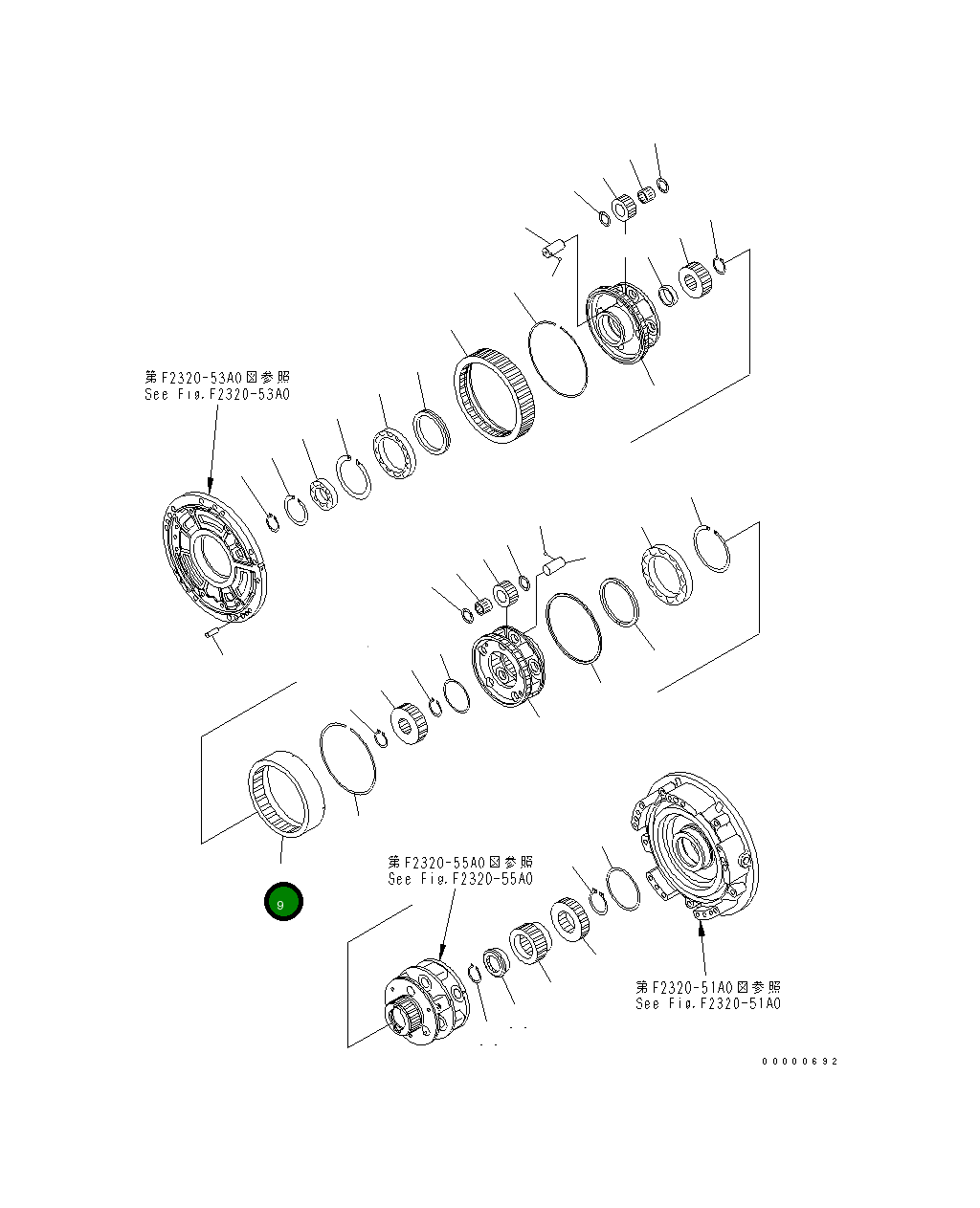 Коронная шестерня 154-15-62620 Komatsu