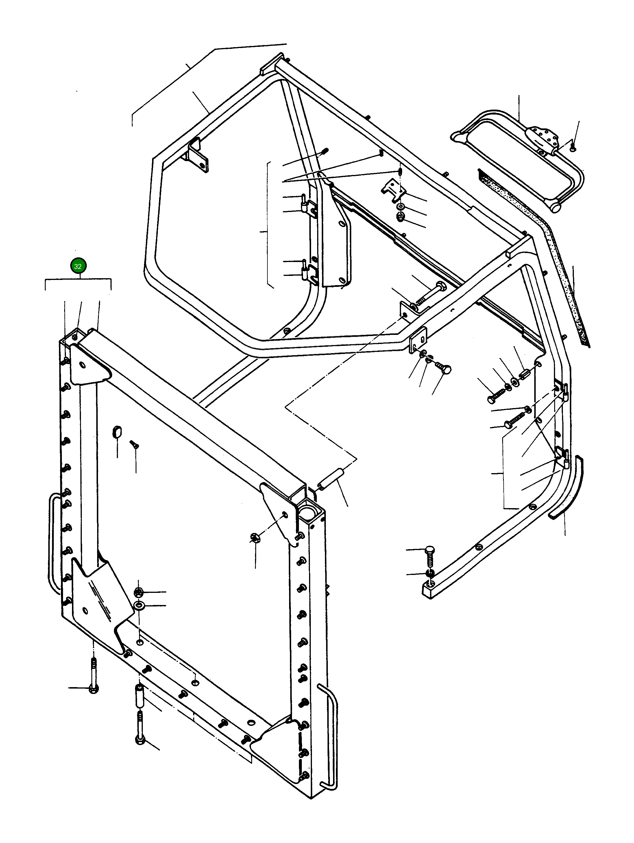 Основание рамы 2963664M91 Komatsu
