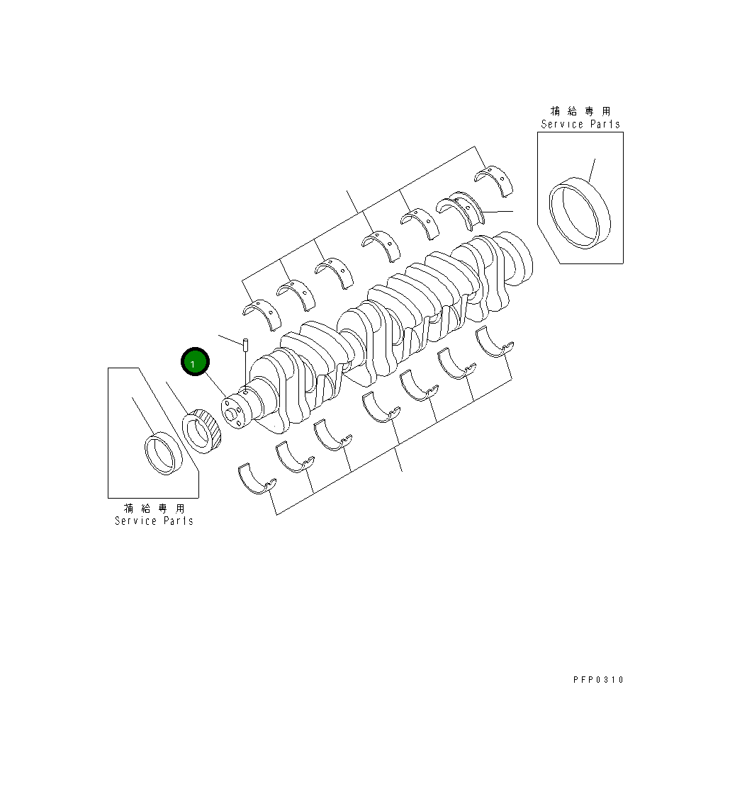 Коленчатый вал 6735-31-1111 Komatsu