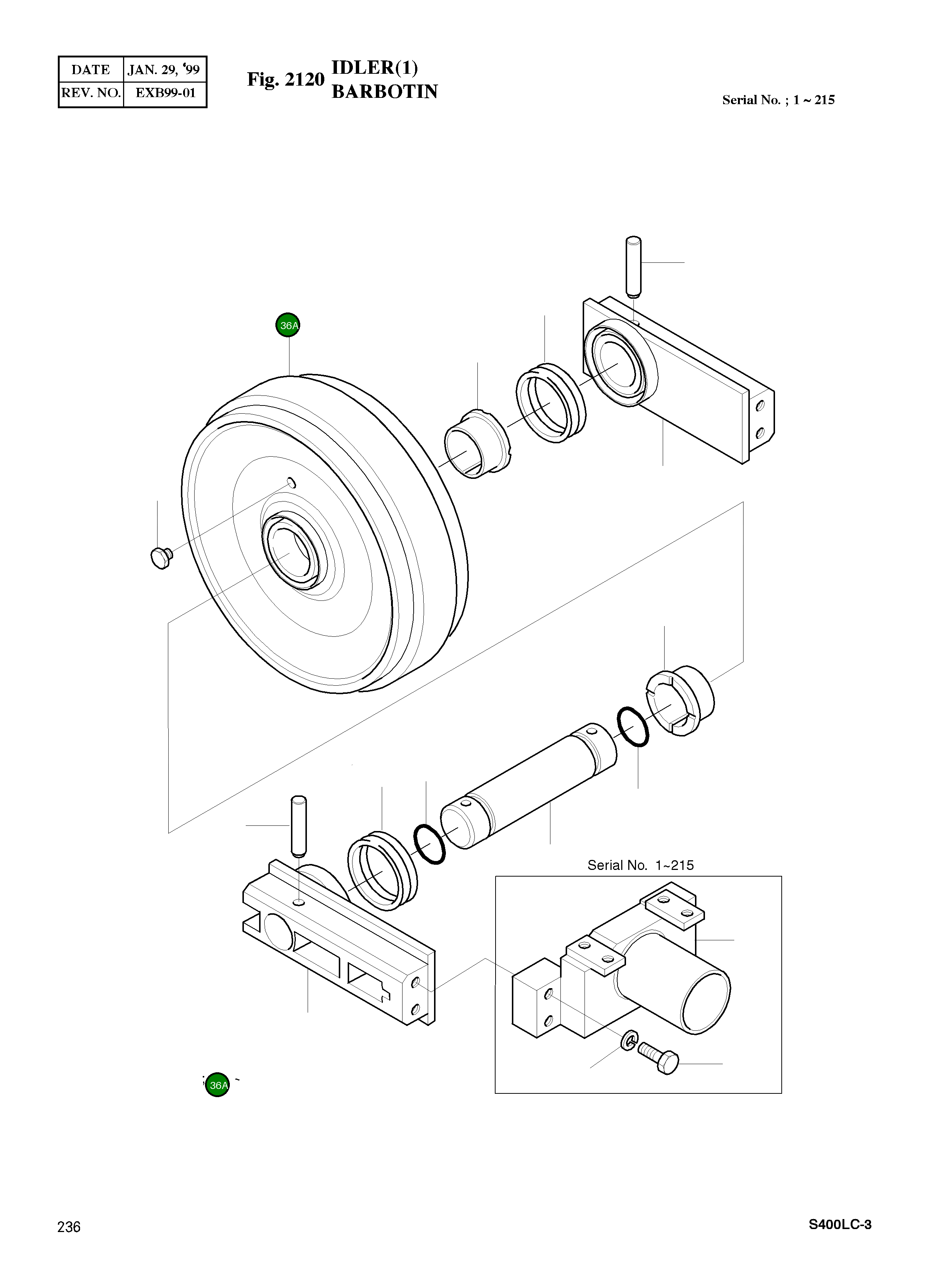 Направляющее колесо 2270-6099 Komatsu