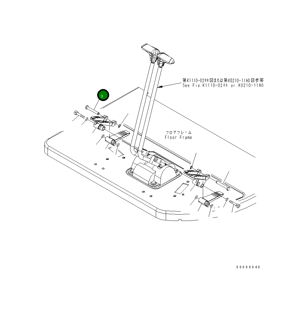 Палец 22M-43-22280 Komatsu