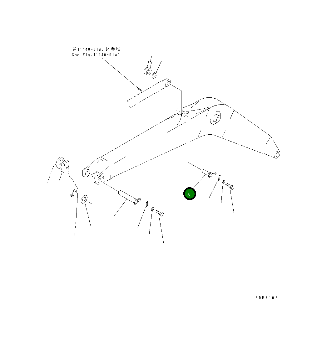 Палец 22U-70-11480 Komatsu