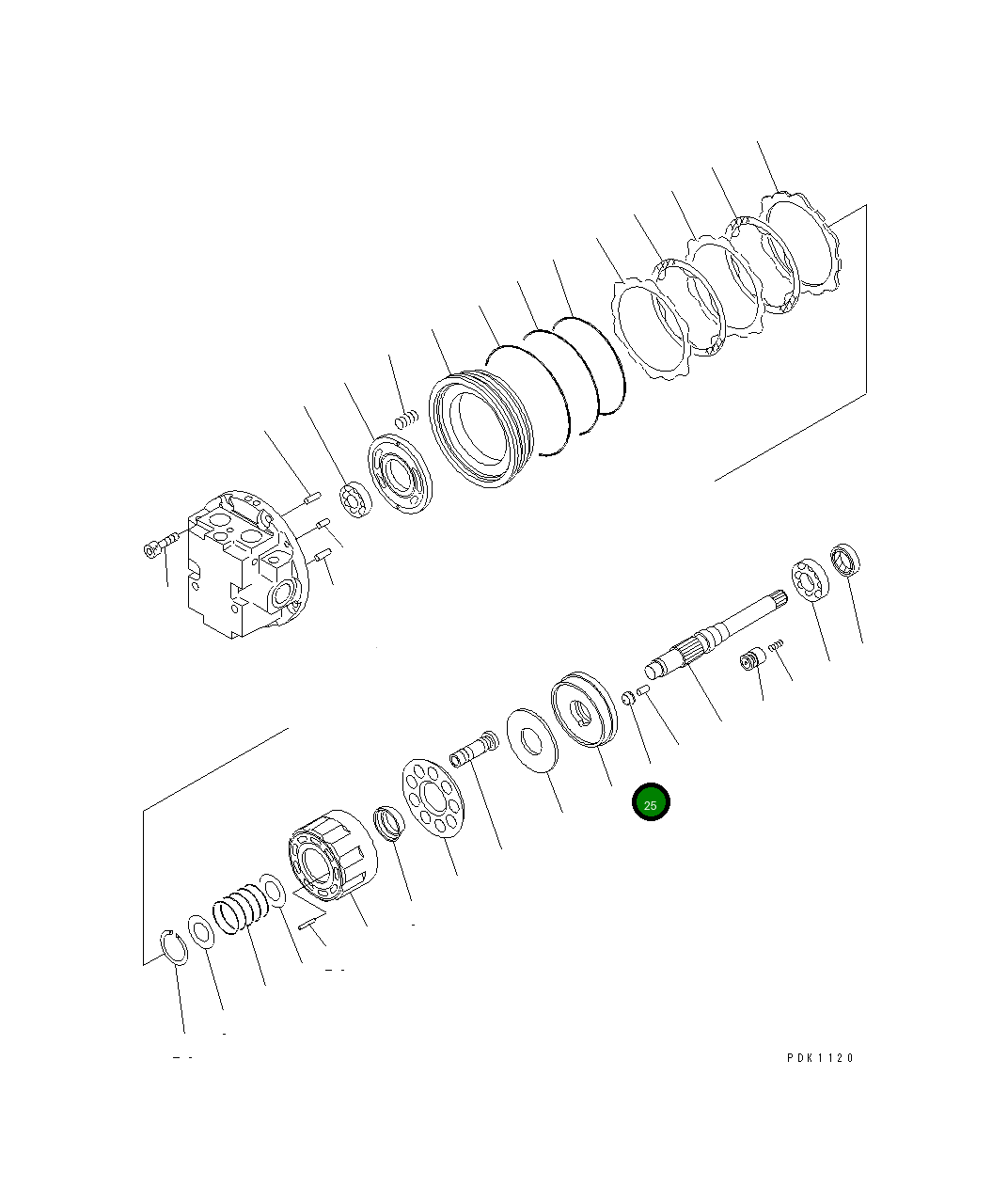 Ось TZ534B2076-01 Komatsu