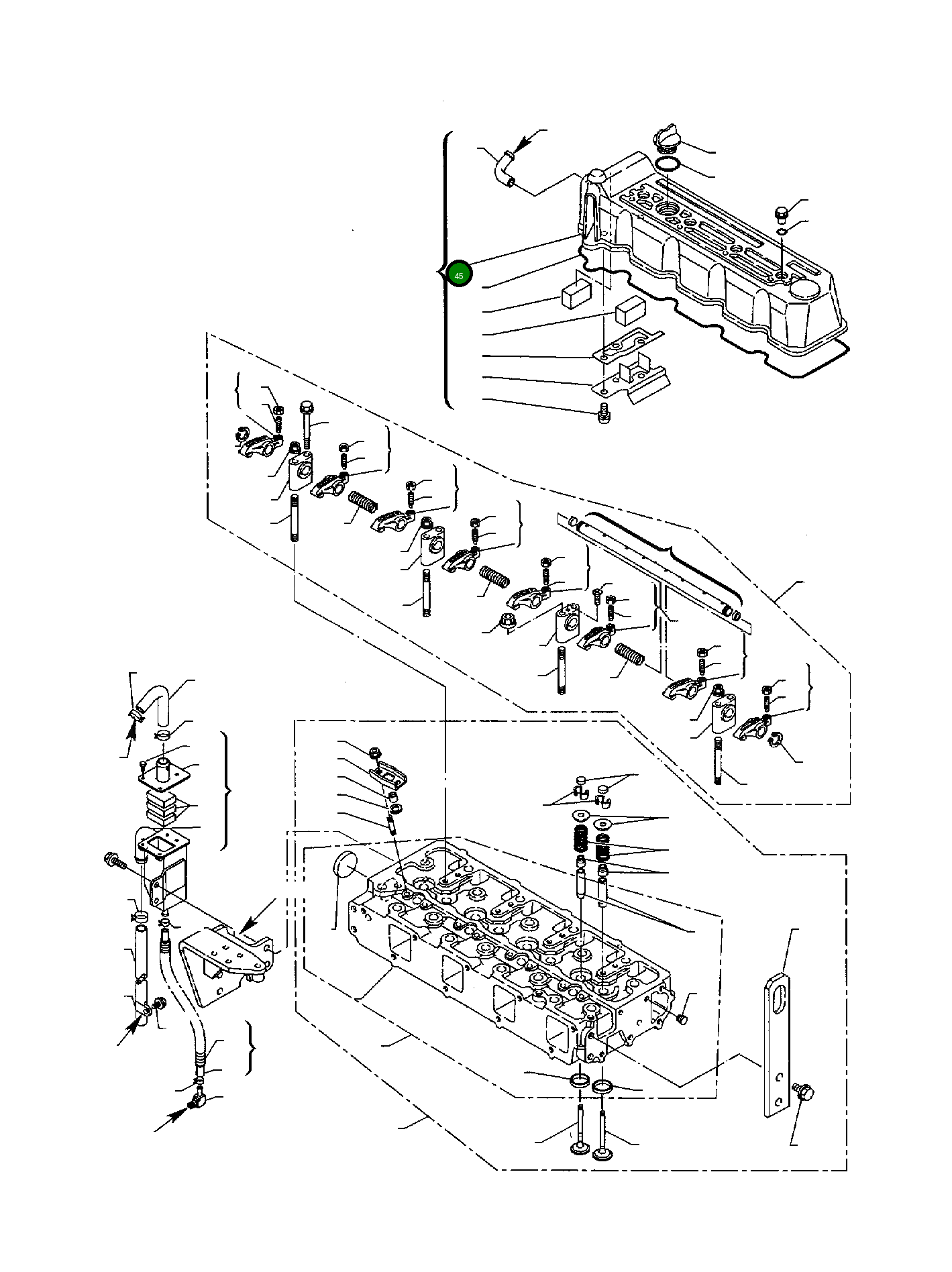 Крышка клапанов YM123900-11331 Komatsu