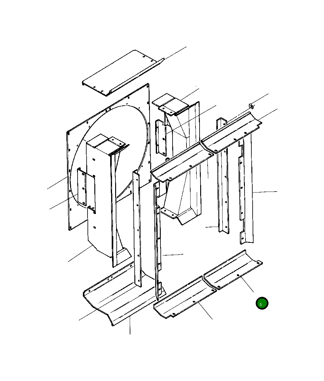 Левый нижний дефлектор 1219 762 H1 Komatsu