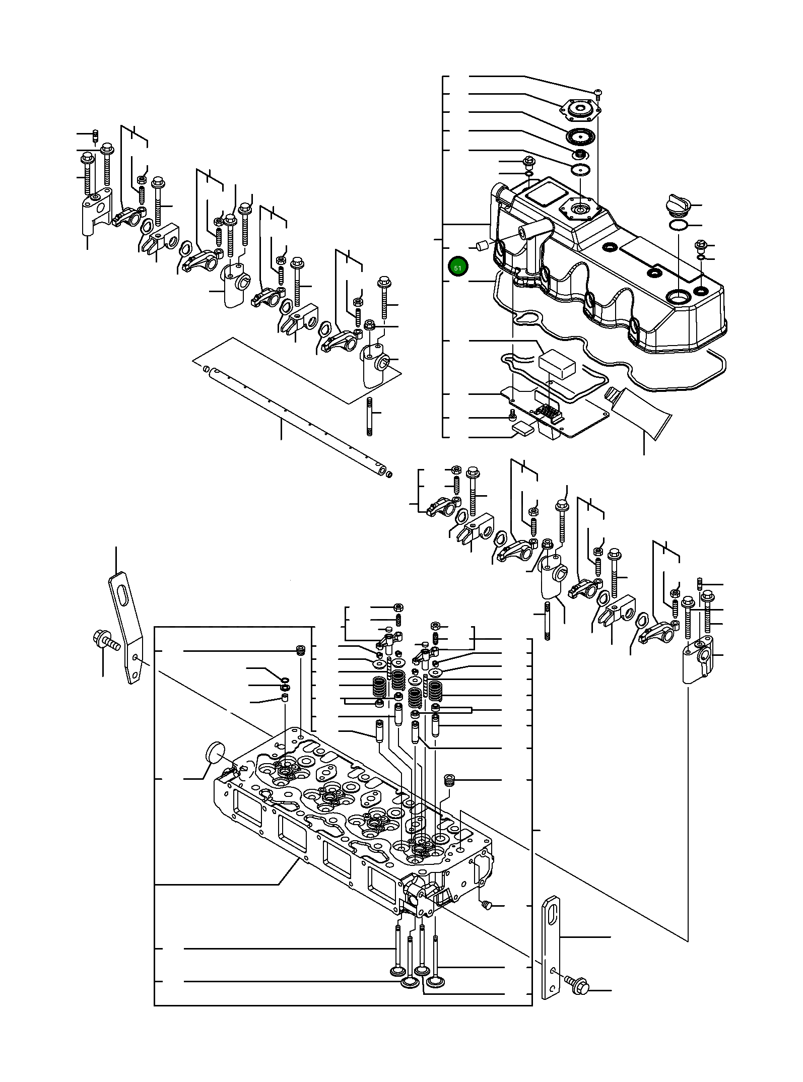 Крышка клапанов YM123907-11320 Komatsu