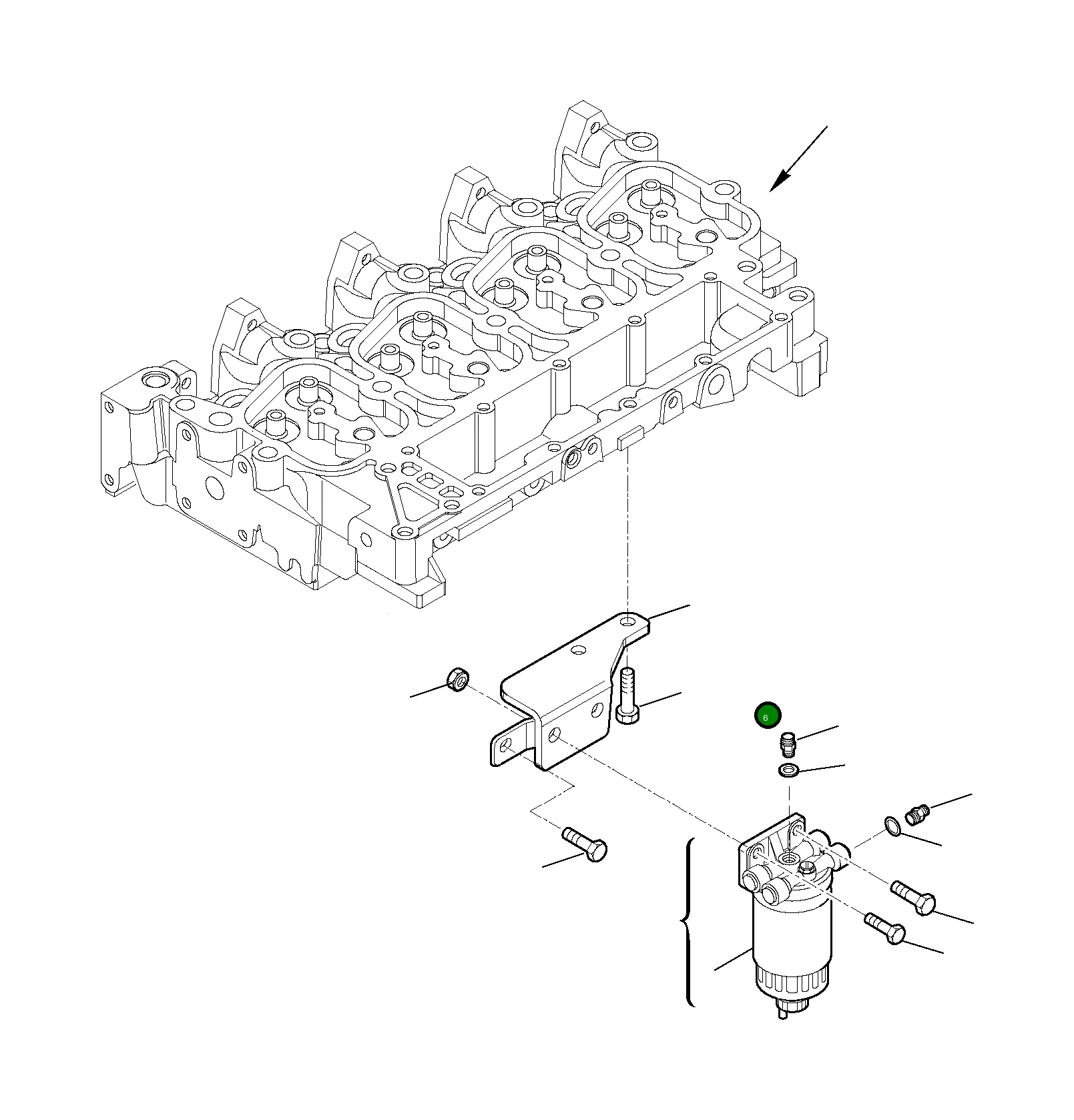 Опора фильтра EA504168524 Komatsu