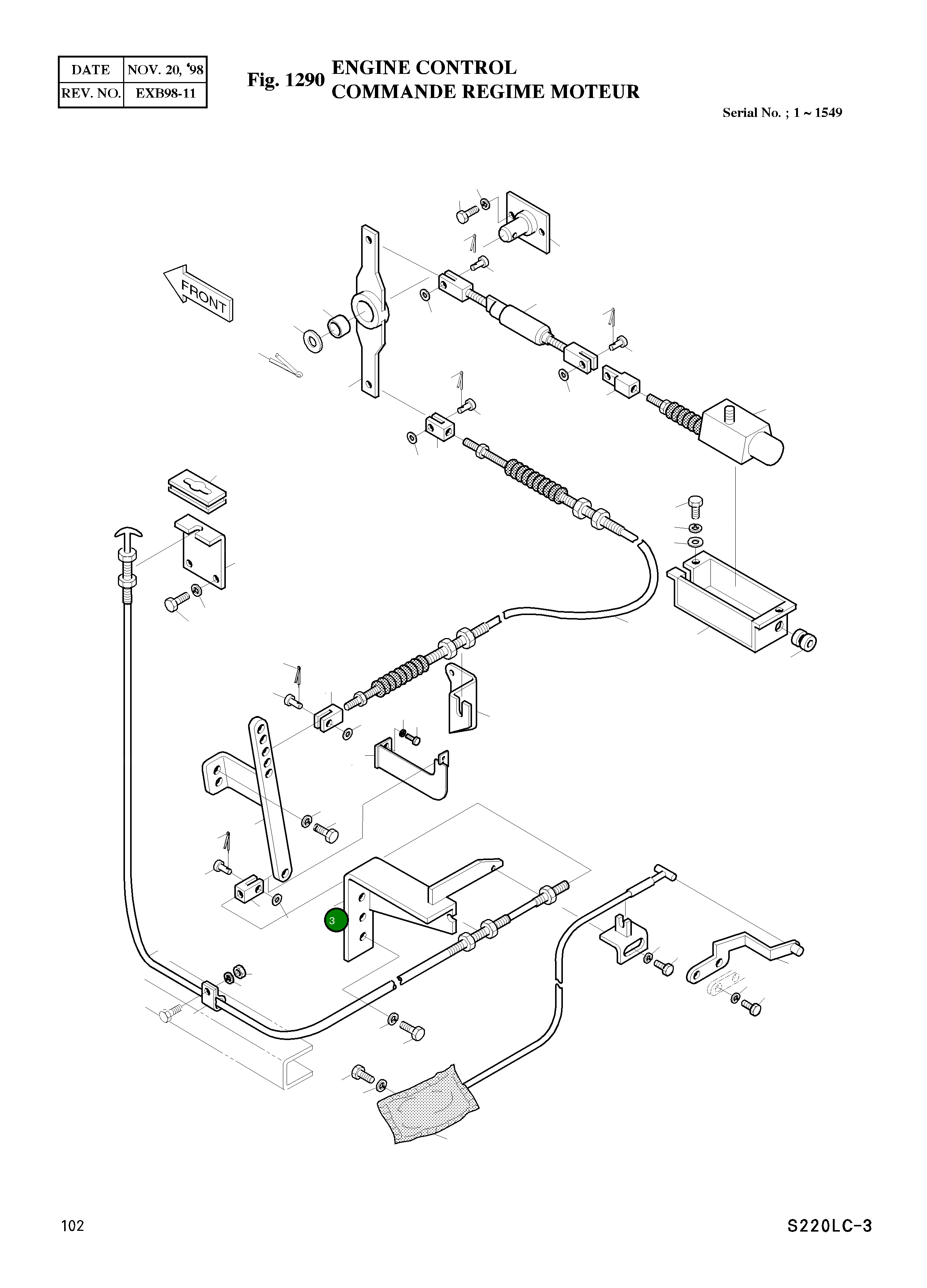Кронштейн 2195-3552E Komatsu