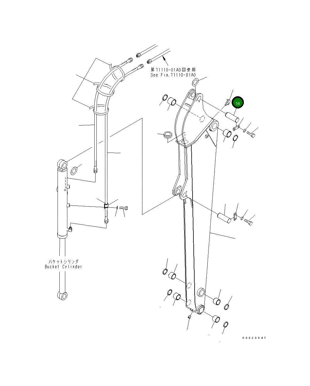 Палец 22M-943-2290 Komatsu