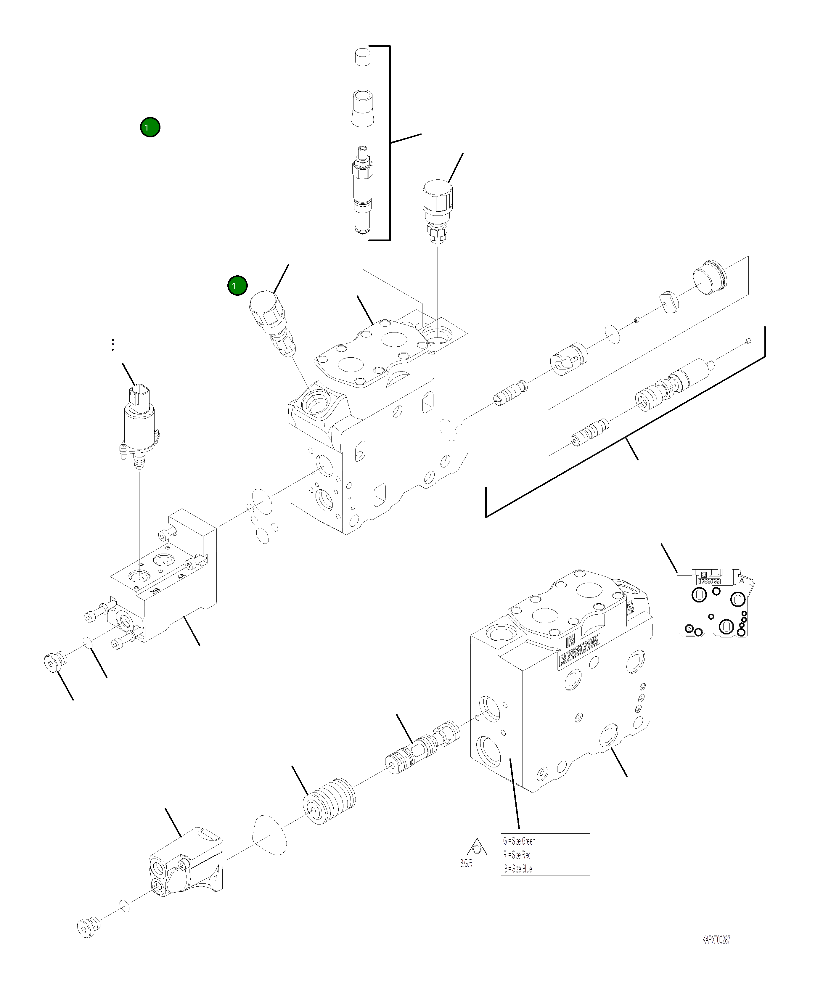Клапанный блок, наклон навесного инструмента 4A1-60-26830 Komatsu