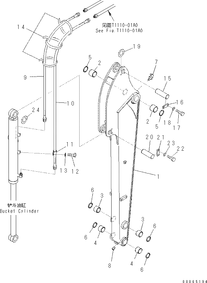 Палец 22M-70-22820 Komatsu
