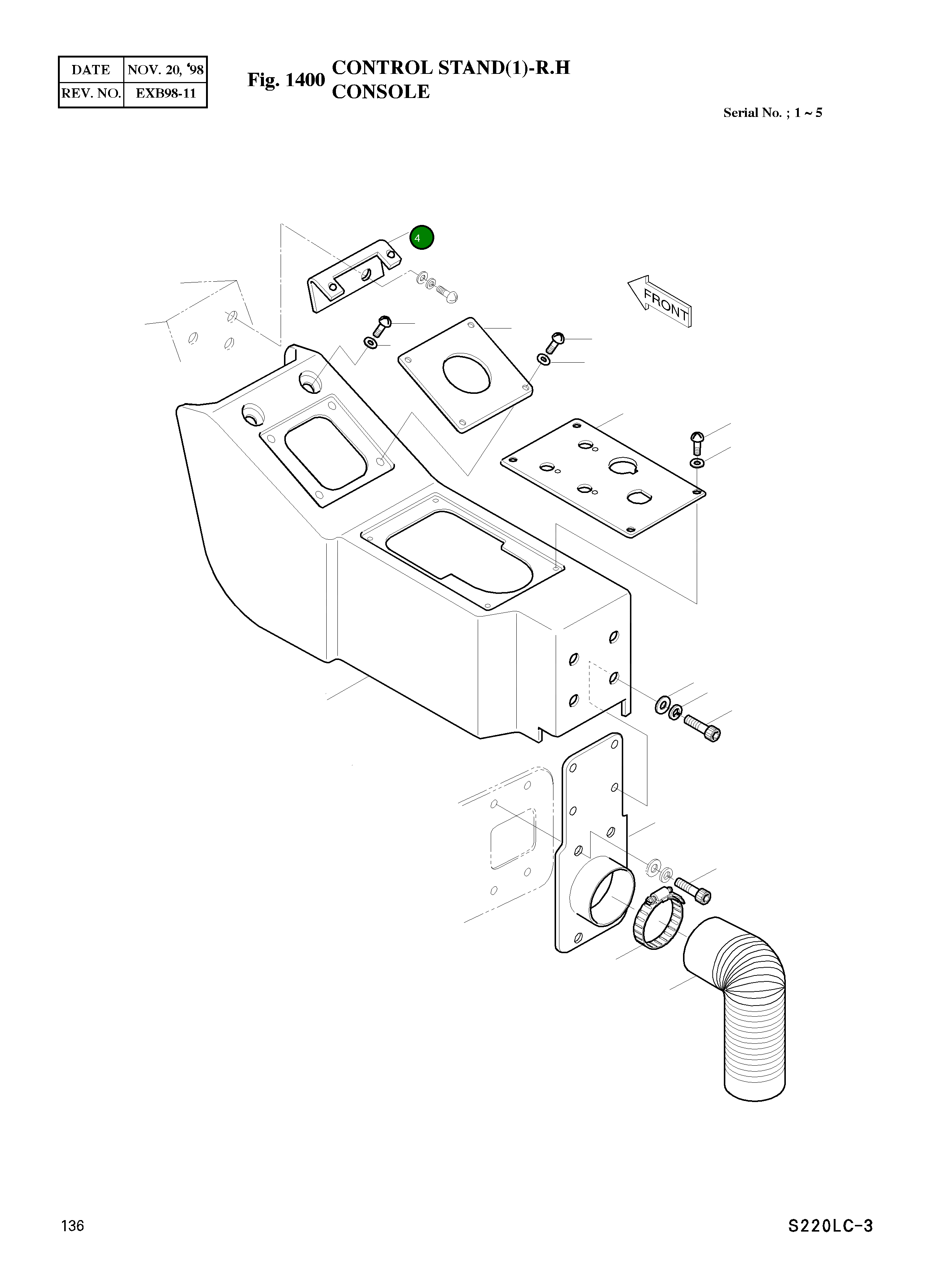 Кронштейн 2195-3662 Komatsu