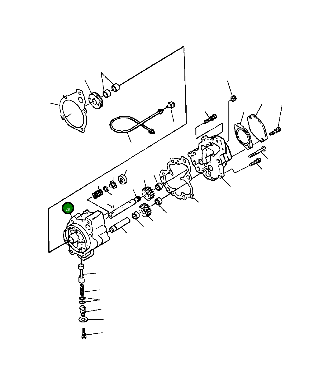Корпус масляного насоса системы смазки 1267 842 H1 Komatsu