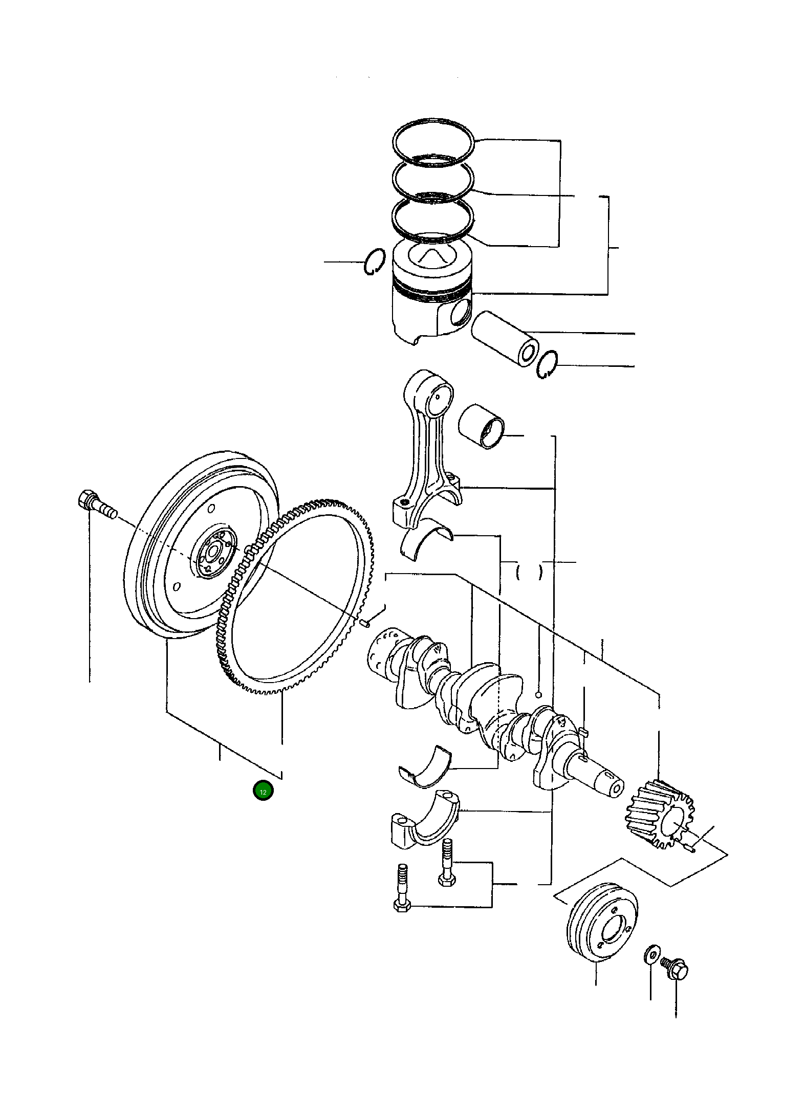 Маховик YMR000547 Komatsu