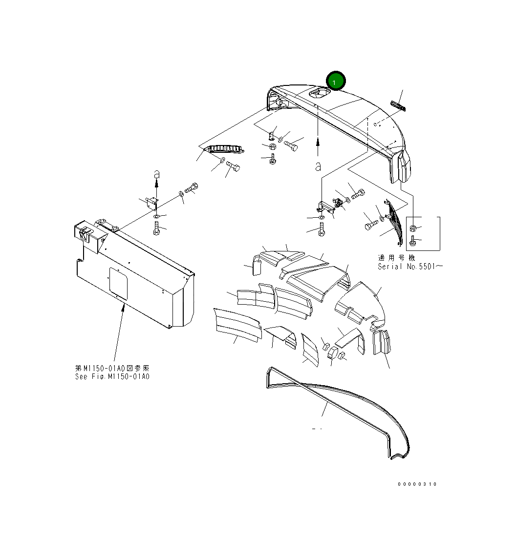 Капот 21W-54-44200 Komatsu