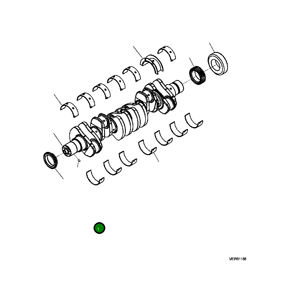 Коленчатый вал 6754-32-1310 Komatsu