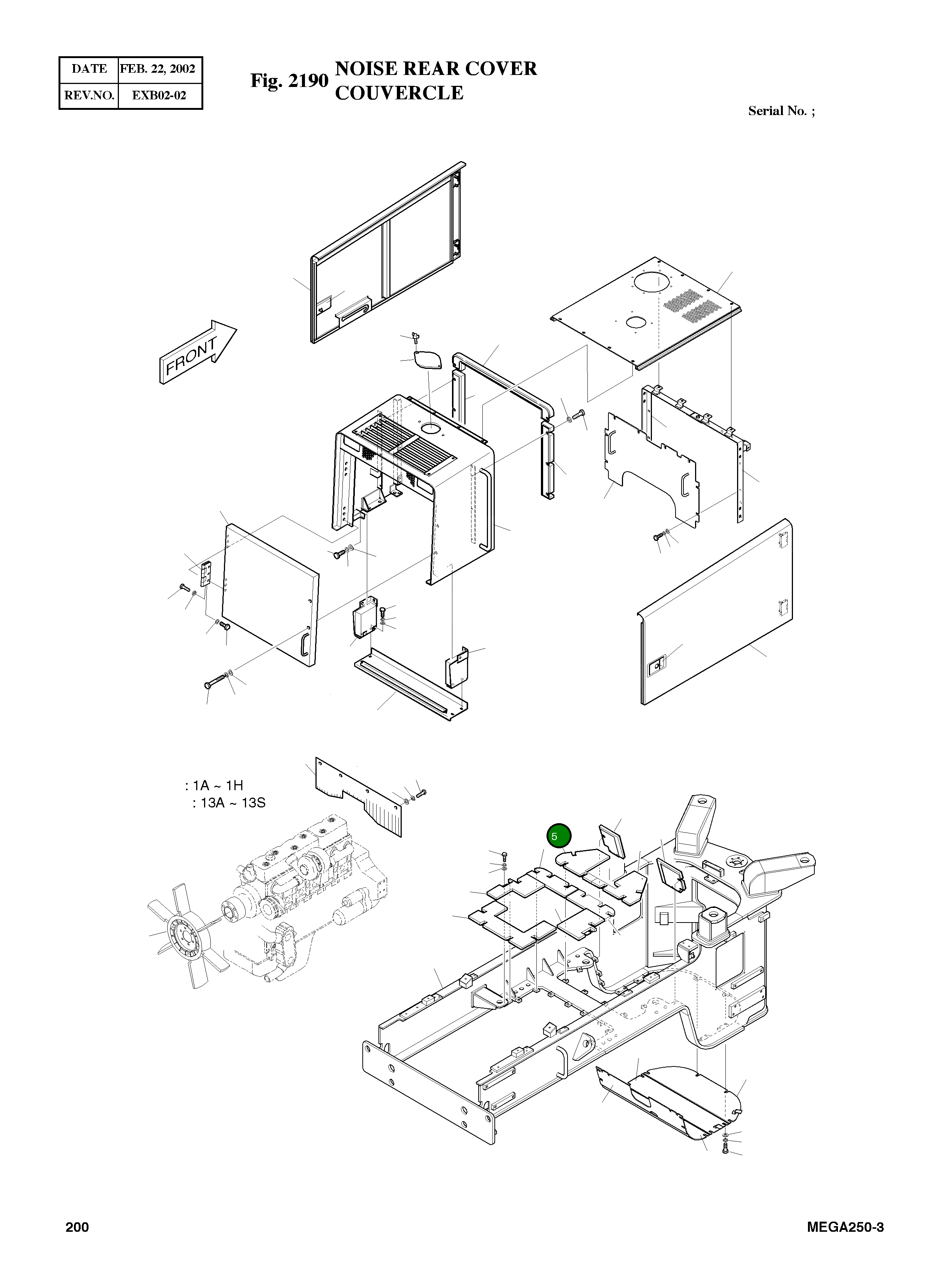 Левый дефлектор крышки 4464-2015A Komatsu