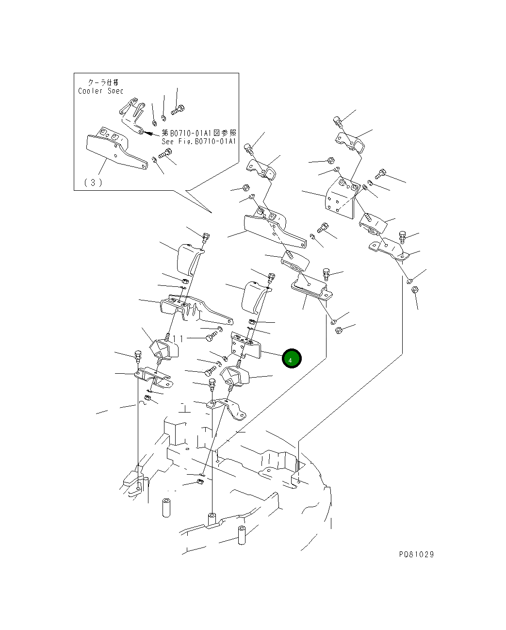 Кронштейн YM172175-13100 Komatsu