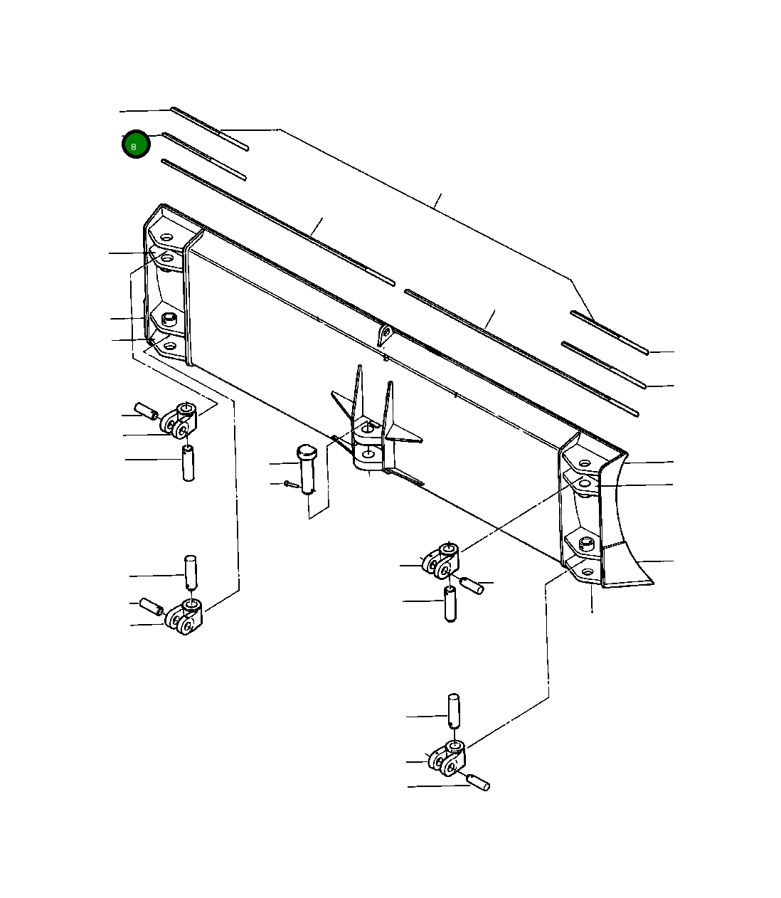Левый концевой резец режущей кромки — стандартный 646 261 C1 Komatsu