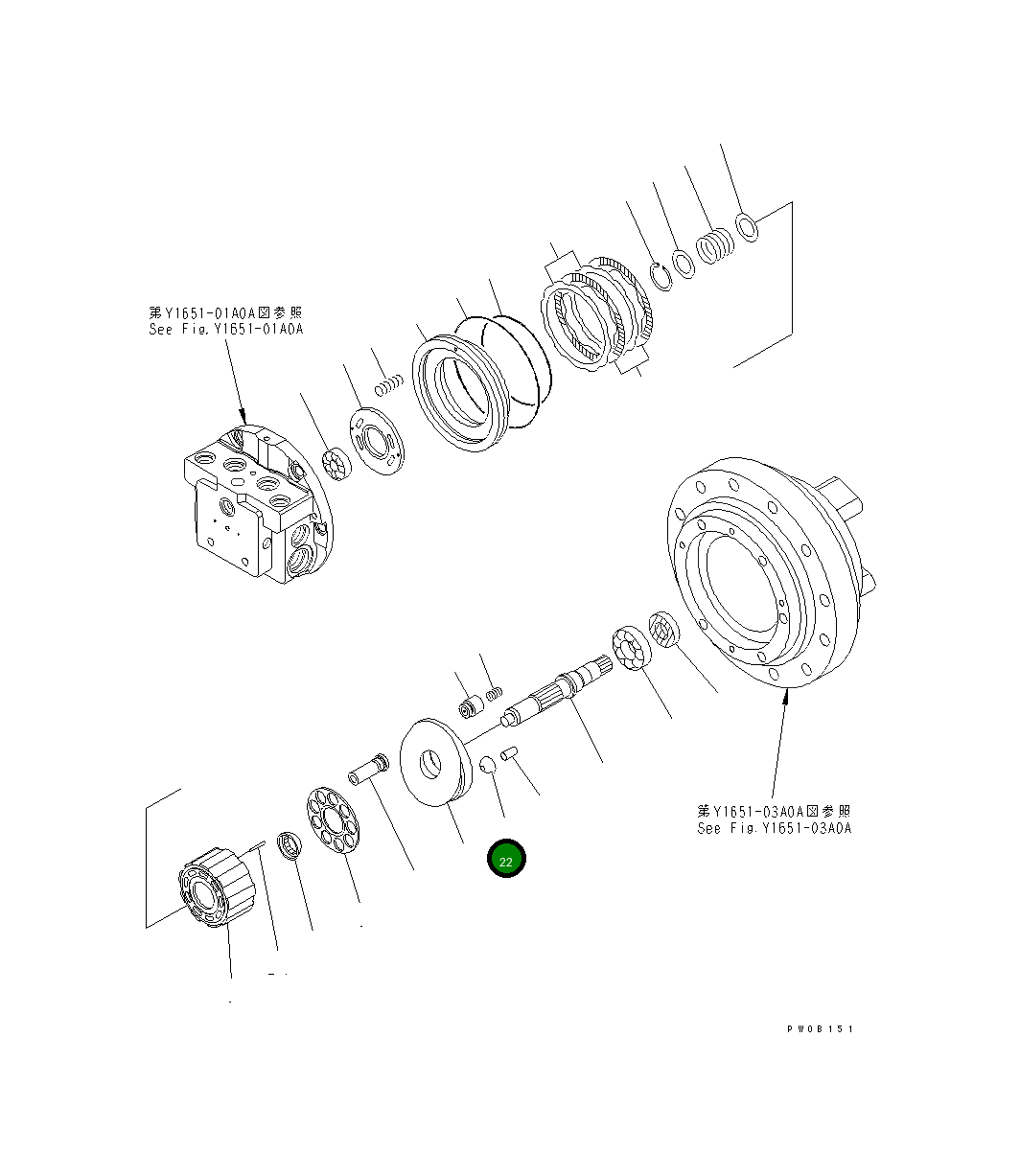 Ось TZ500D2076-00 Komatsu