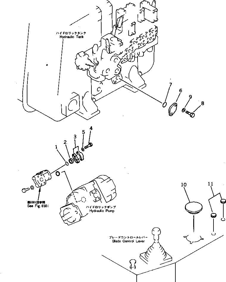 Служебная группа (без деталей), для трубопроводов управления рыхлителем 198-61-X1100 Komatsu