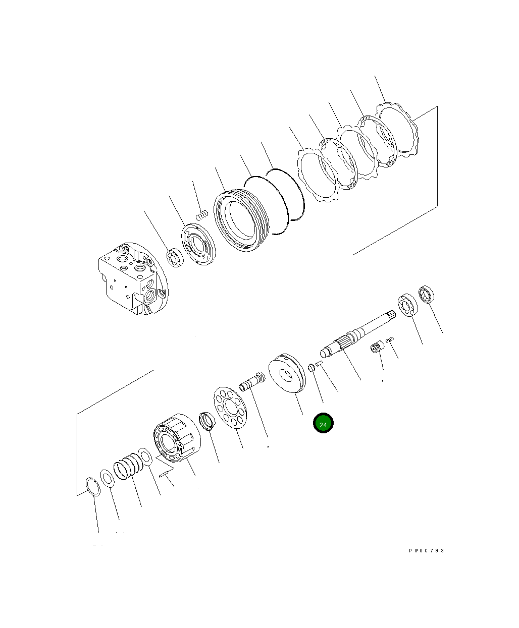 Ось TZ534B2076-00 Komatsu
