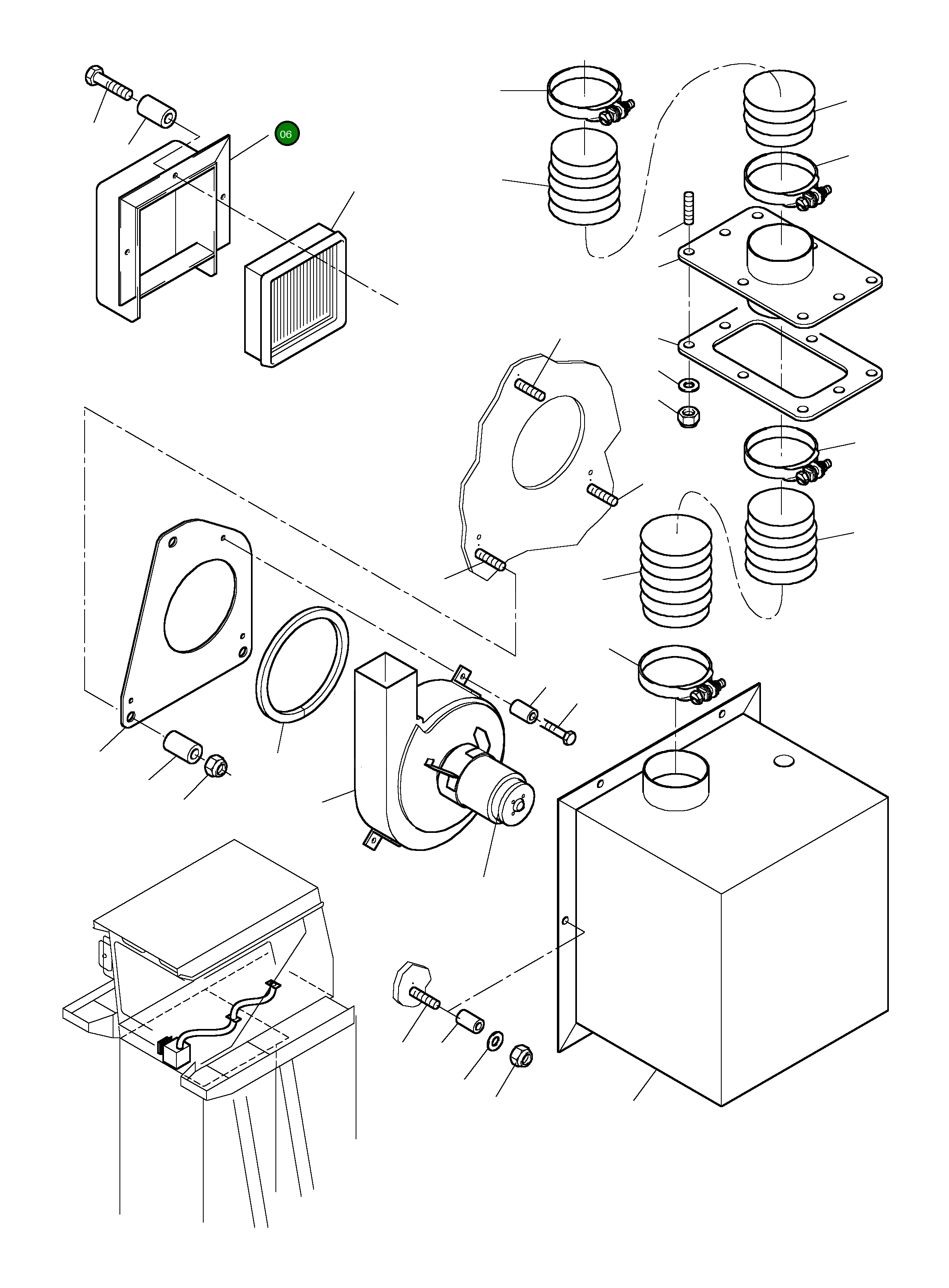 Короб фильтра 636 385 40 Komatsu