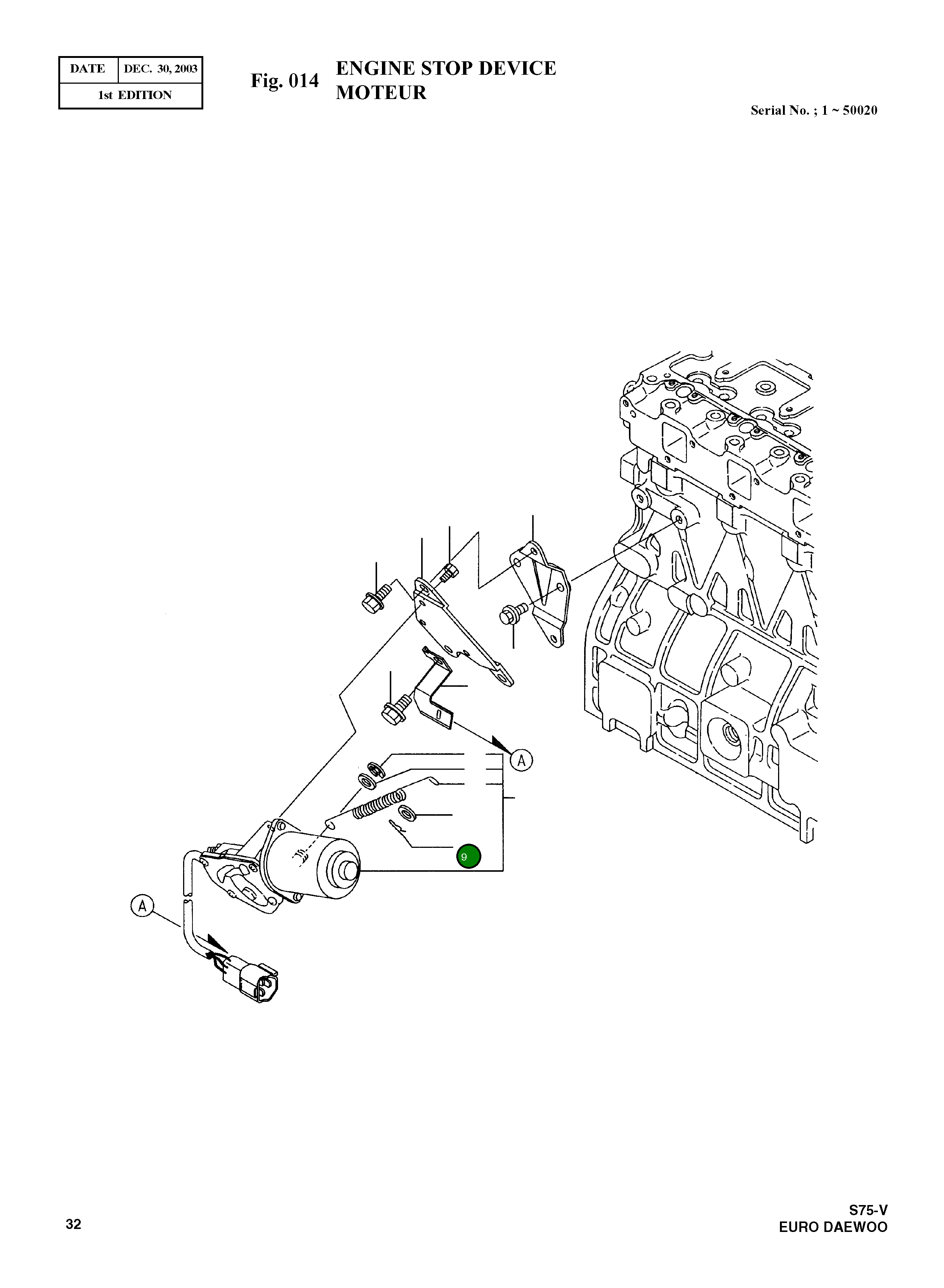 Палец 22360-080000 Komatsu