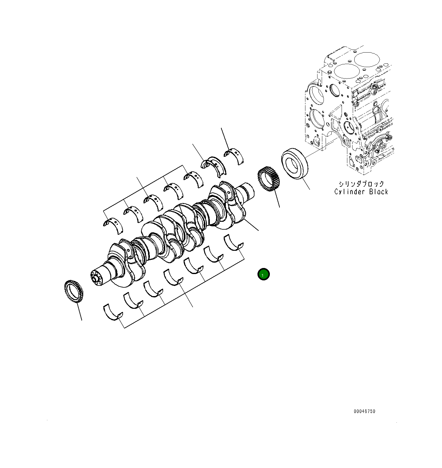 Коленчатый вал 6754-31-1111 Komatsu