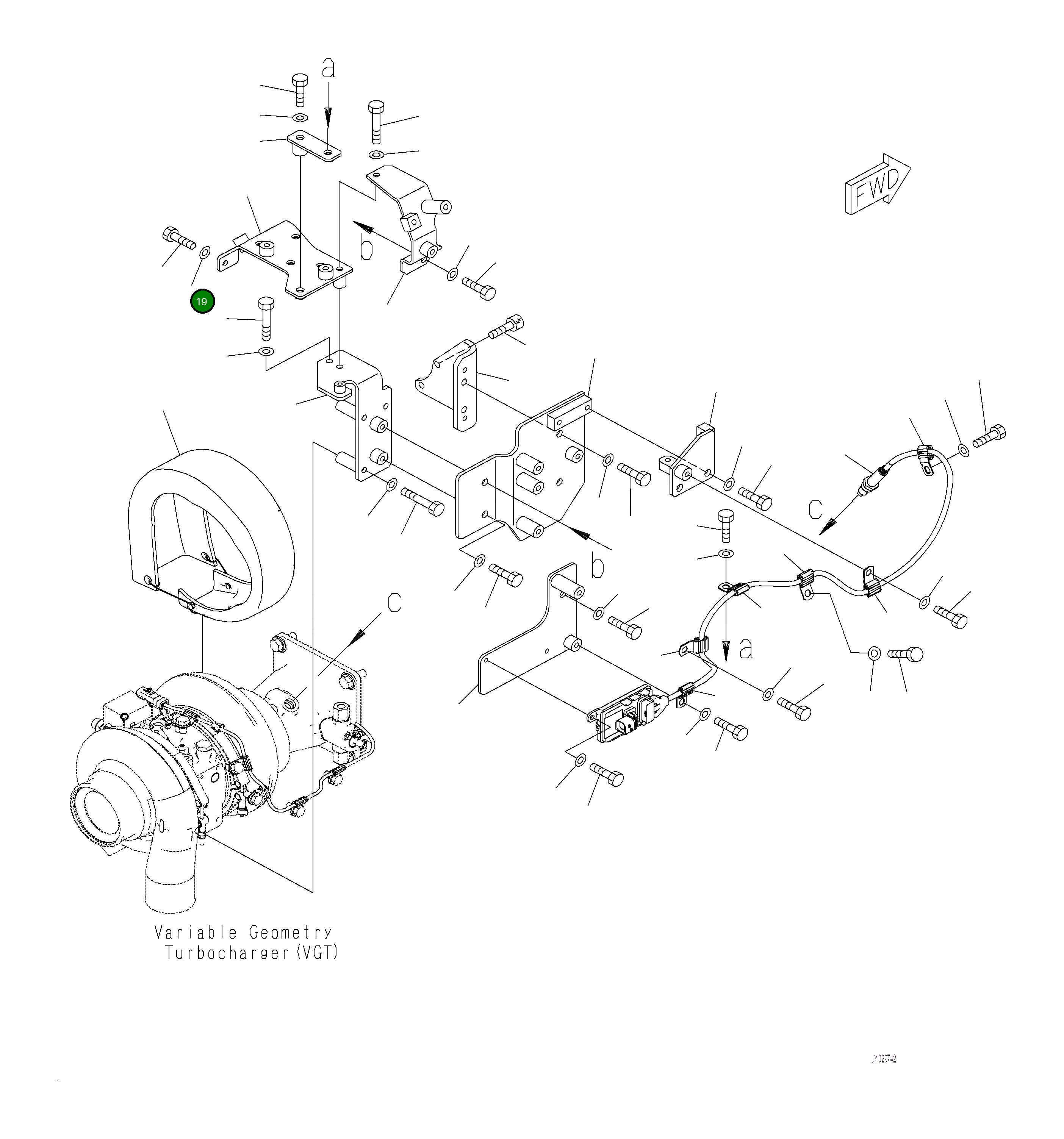 Кронштейн 6263-11-6760 Komatsu