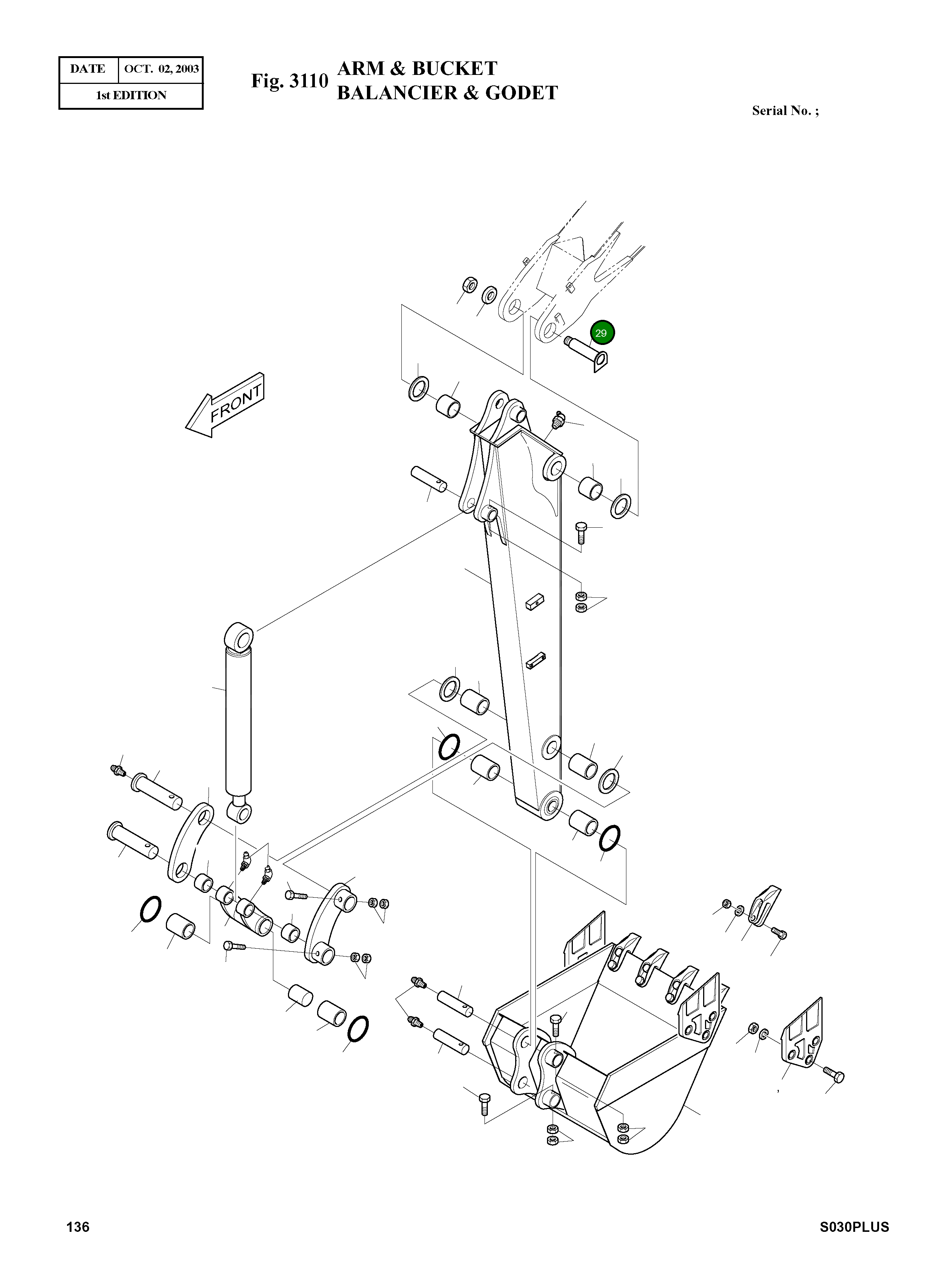 Палец 2123-2167C Komatsu