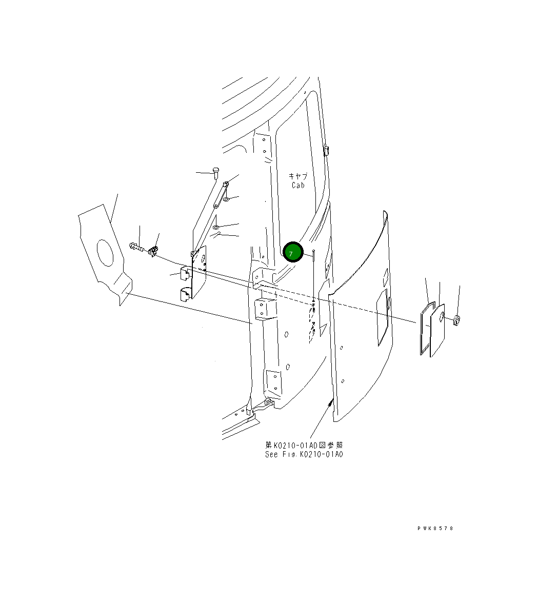 Палец 21W-54-38460 Komatsu