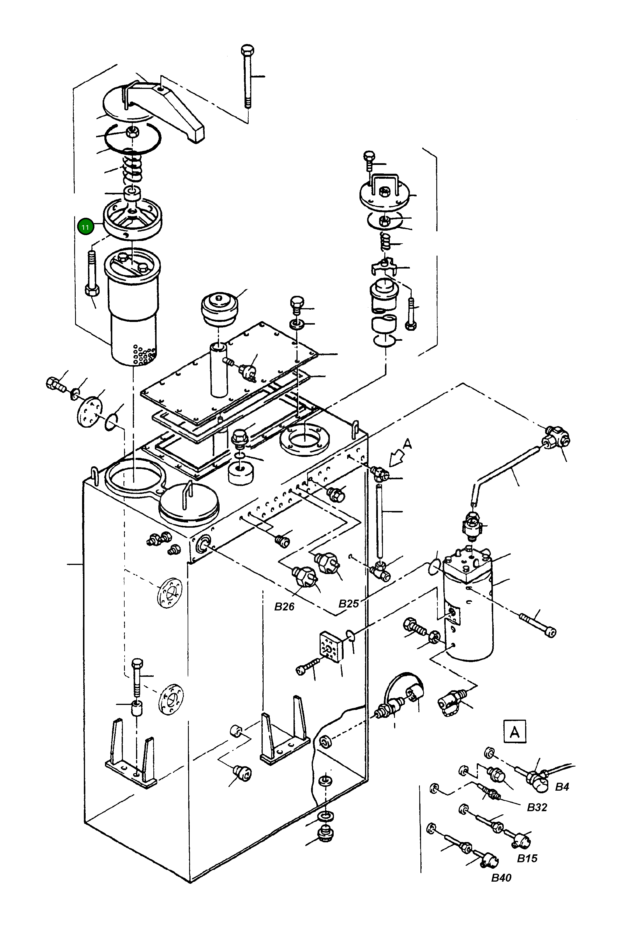 Крышка фильтра 355 097 40 Komatsu