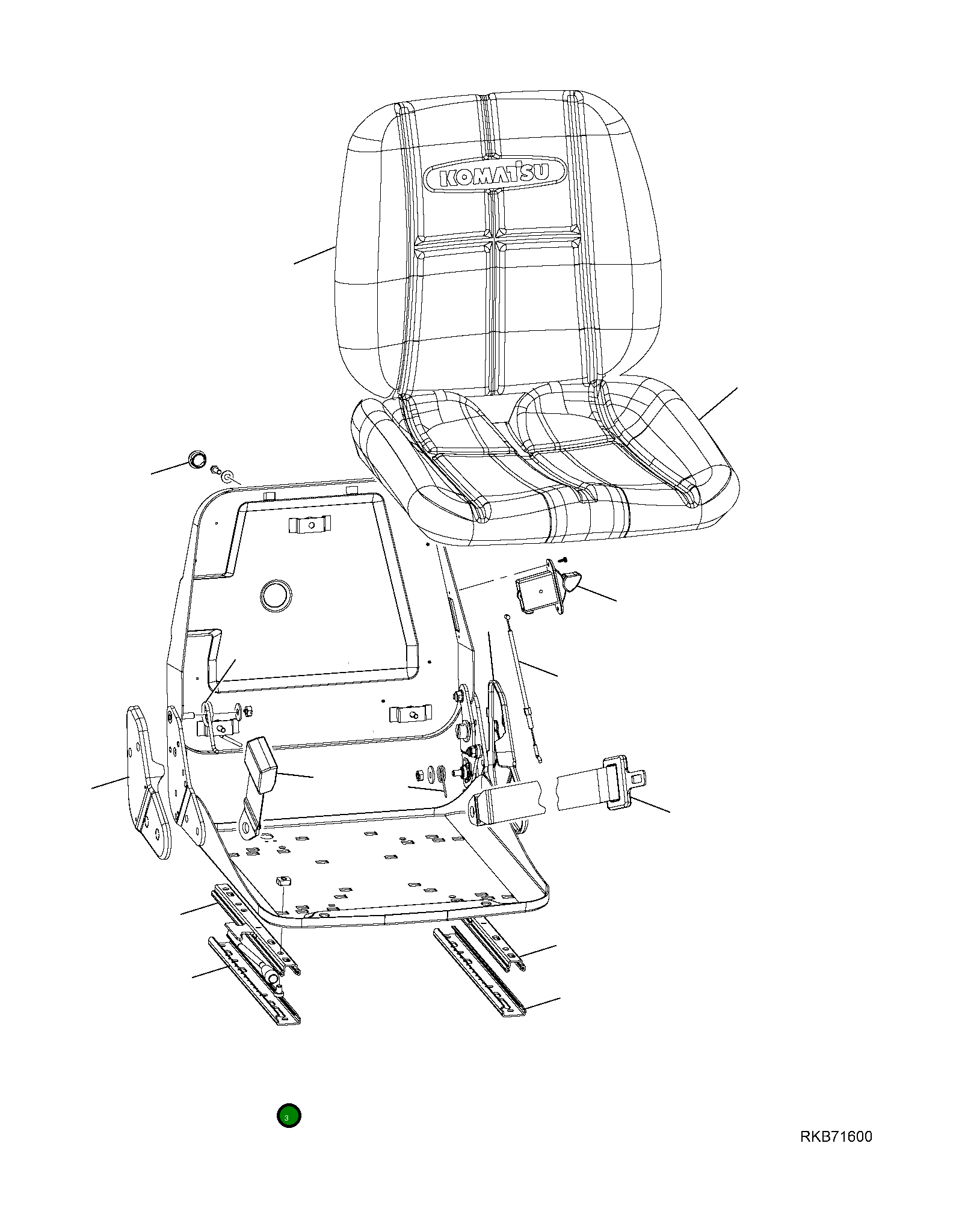 Направляющая 22L-09-R2L80 Komatsu