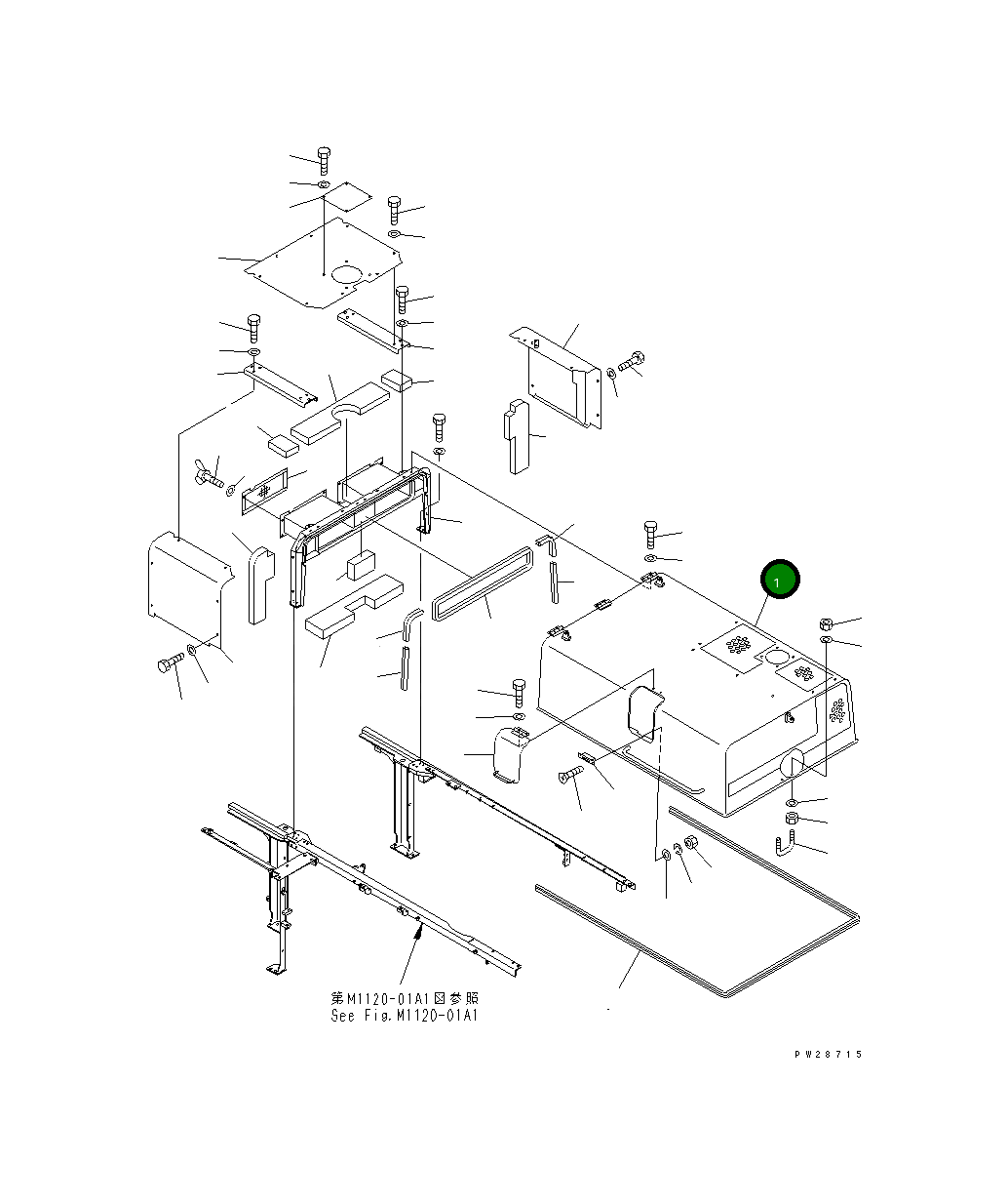 Капот 8287-54-1112 Komatsu
