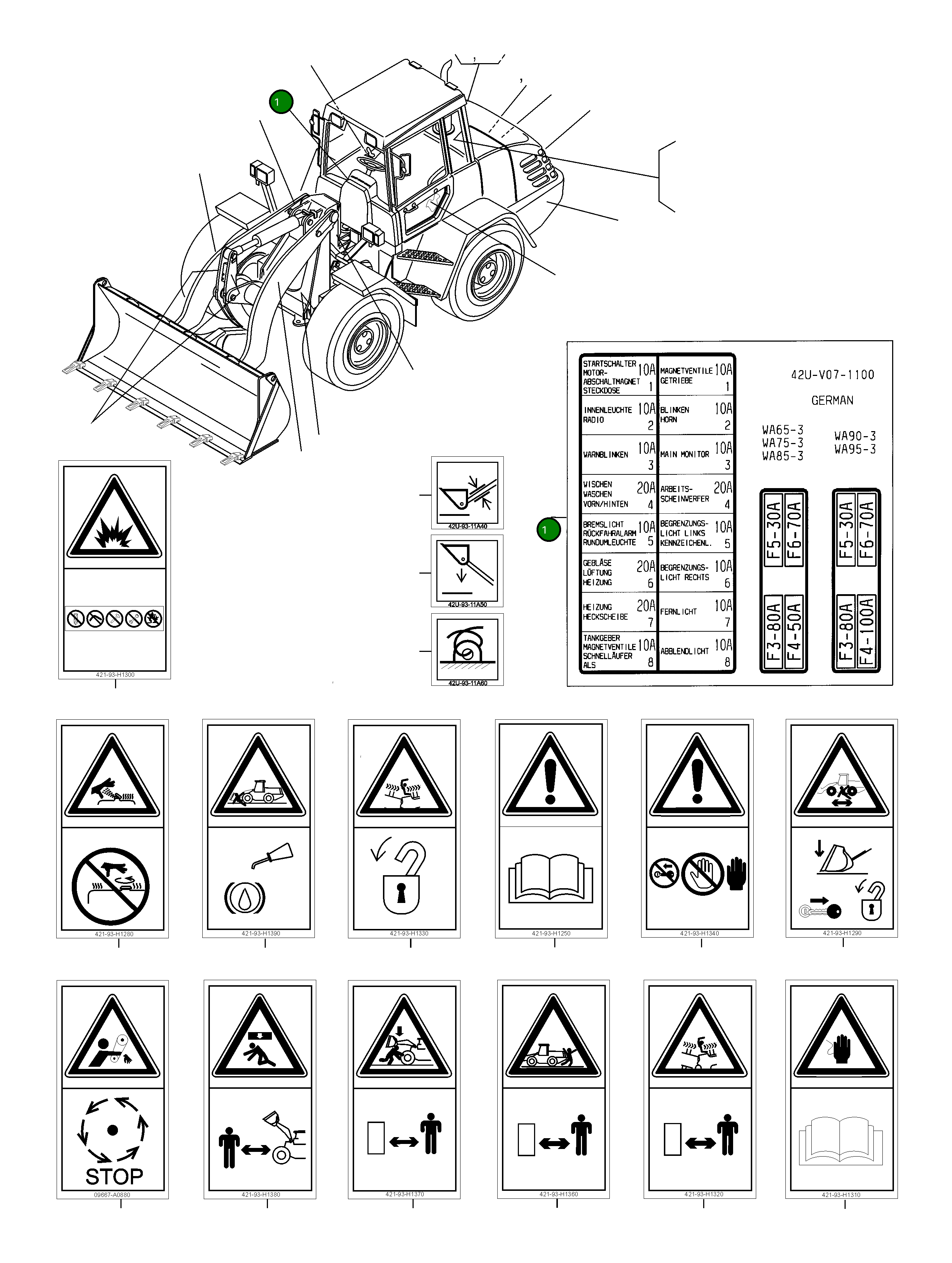 Наклейка 42U-V07-1100 Komatsu