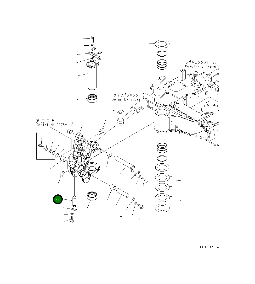 Палец 22M-70-22870 Komatsu