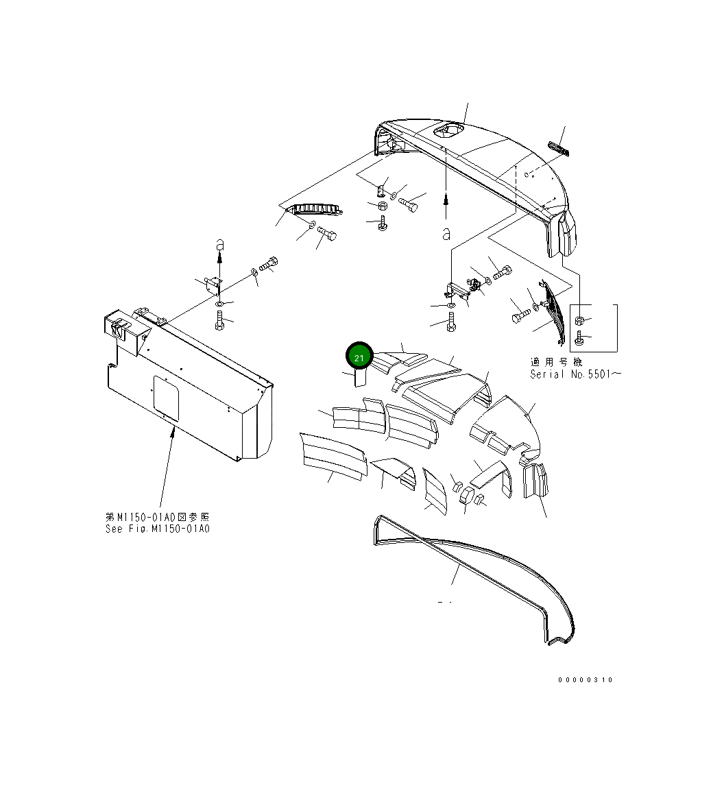 Лист 21W-54-43840 Komatsu