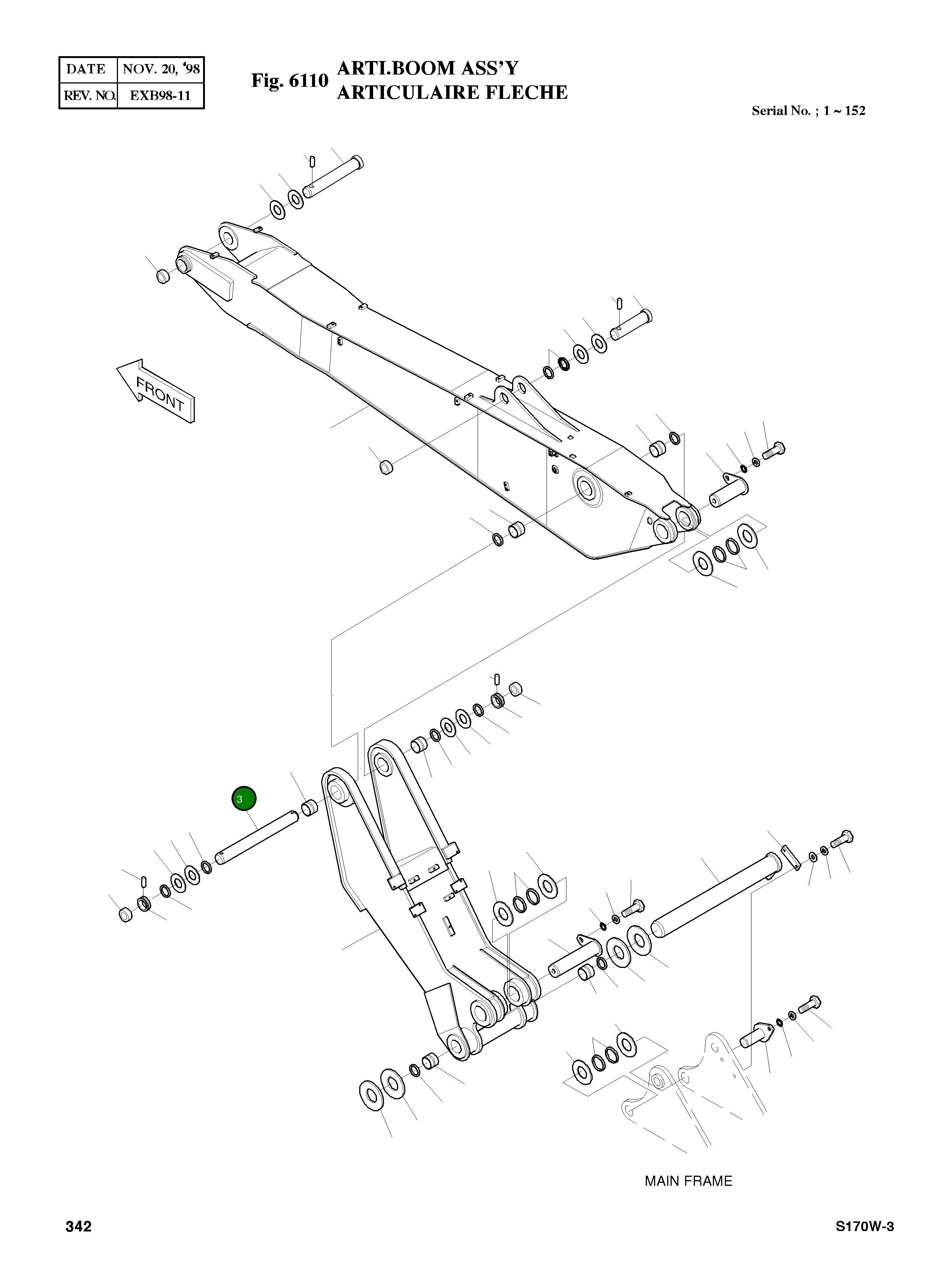 Палец 2123-4166 Komatsu